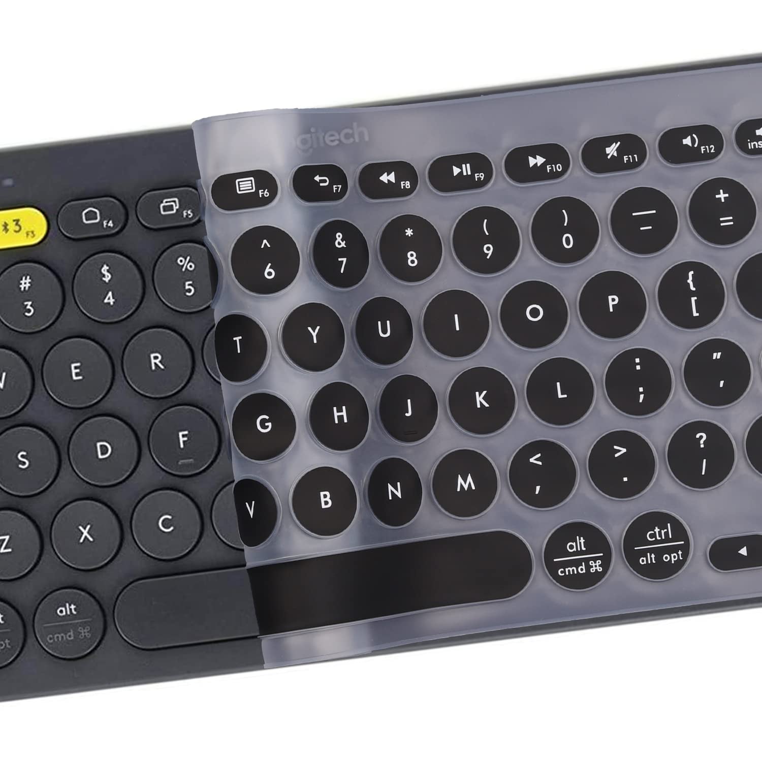 MUBUY Keyboard Cover Skin for Logitech K380 Ultra-Thin Silicone Keyboard Cover -BK 5