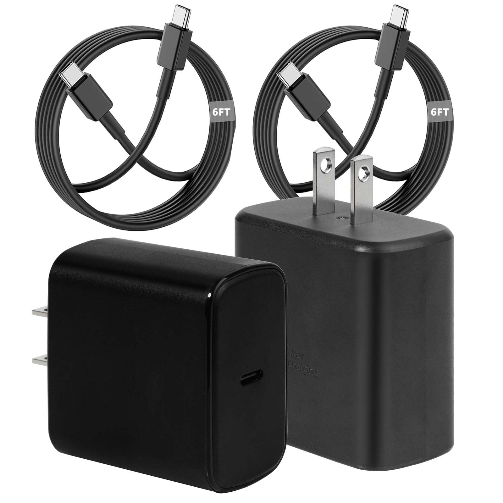 Super Fast USB C Charger for Samsung,45W Samsung Charger Fast Charging Block,2Pack Quick Android Phone Charger 6FT Long Type C Charging Cord for Samsung Galaxy S26 Ultra/S25+/S24+/S23 FE/S22/S21+/S20 1