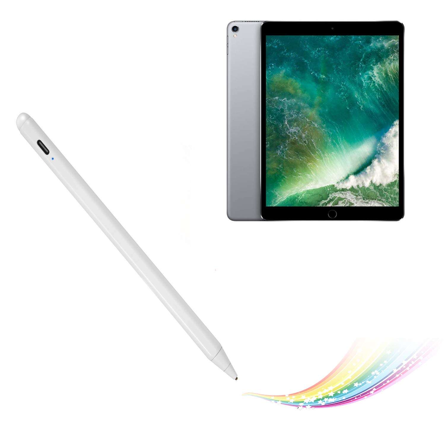 Electronic Stylus for iPad Pro 10.5" Pencil,Active Capacitive Pencil Compatible with Apple iPad Pro 10.5-inch Stylus Pens,Good on Drawing and Writing Type-C Rechargeable Pen, White 1