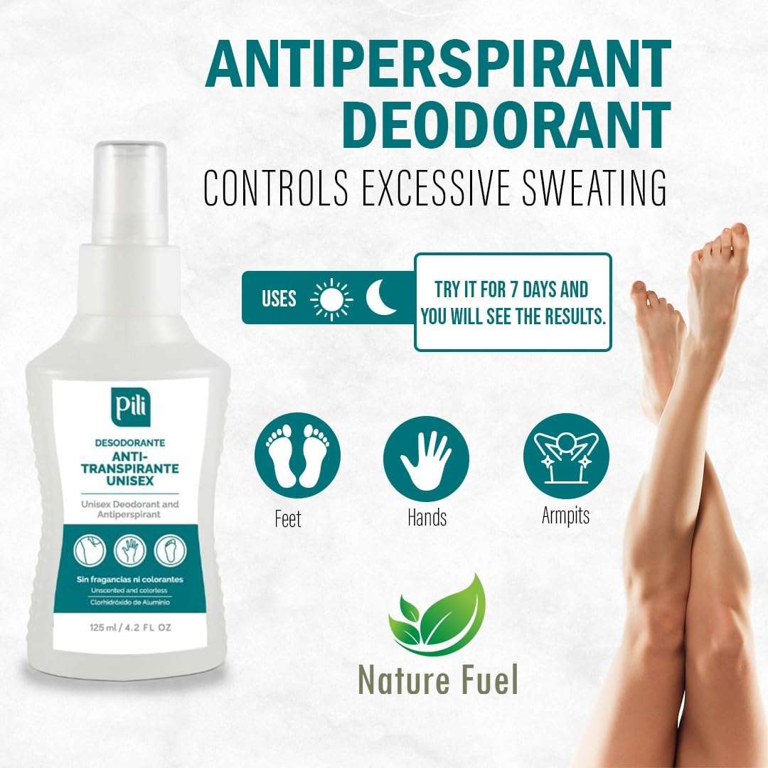 Pili Antiperspirant & Deodorant - No Stains, Fragrance-Free, Long-Lasting Protection for Underarms, Hands & Feet, Unisex 3