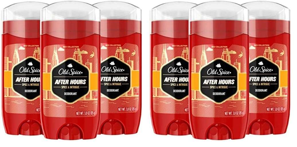 Old Spice Red Collection After Hours Scent Deodorant for Men, 3.0 oz, Pack of 6 1