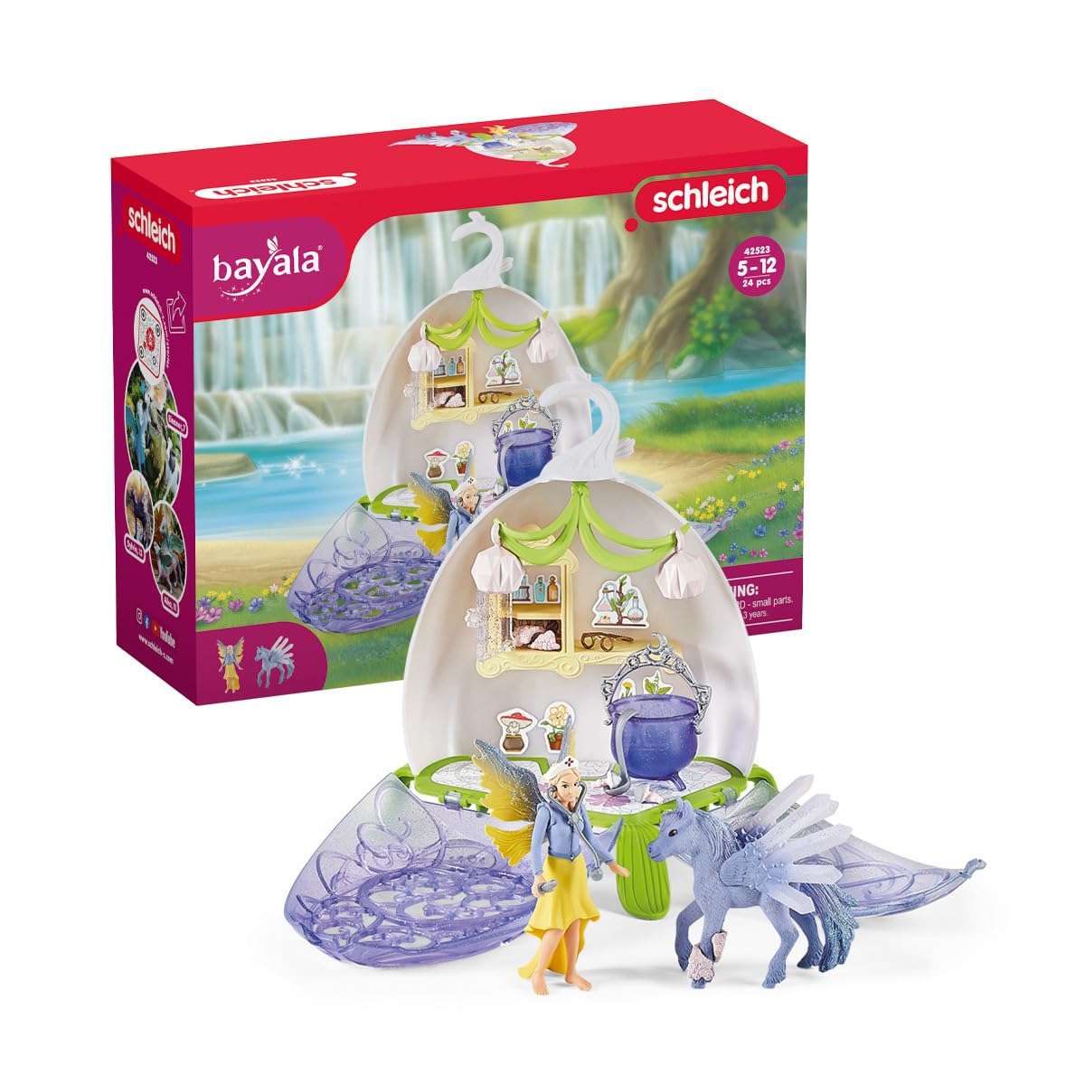 Schleich Bayala Fairy Vet Blossom - Magical Twinkle House Playset and Enchanting Fairy Vet Kit for Girls and Boys, 14-Piece Toy Set with Figurine for Kids Ages 5-12 1