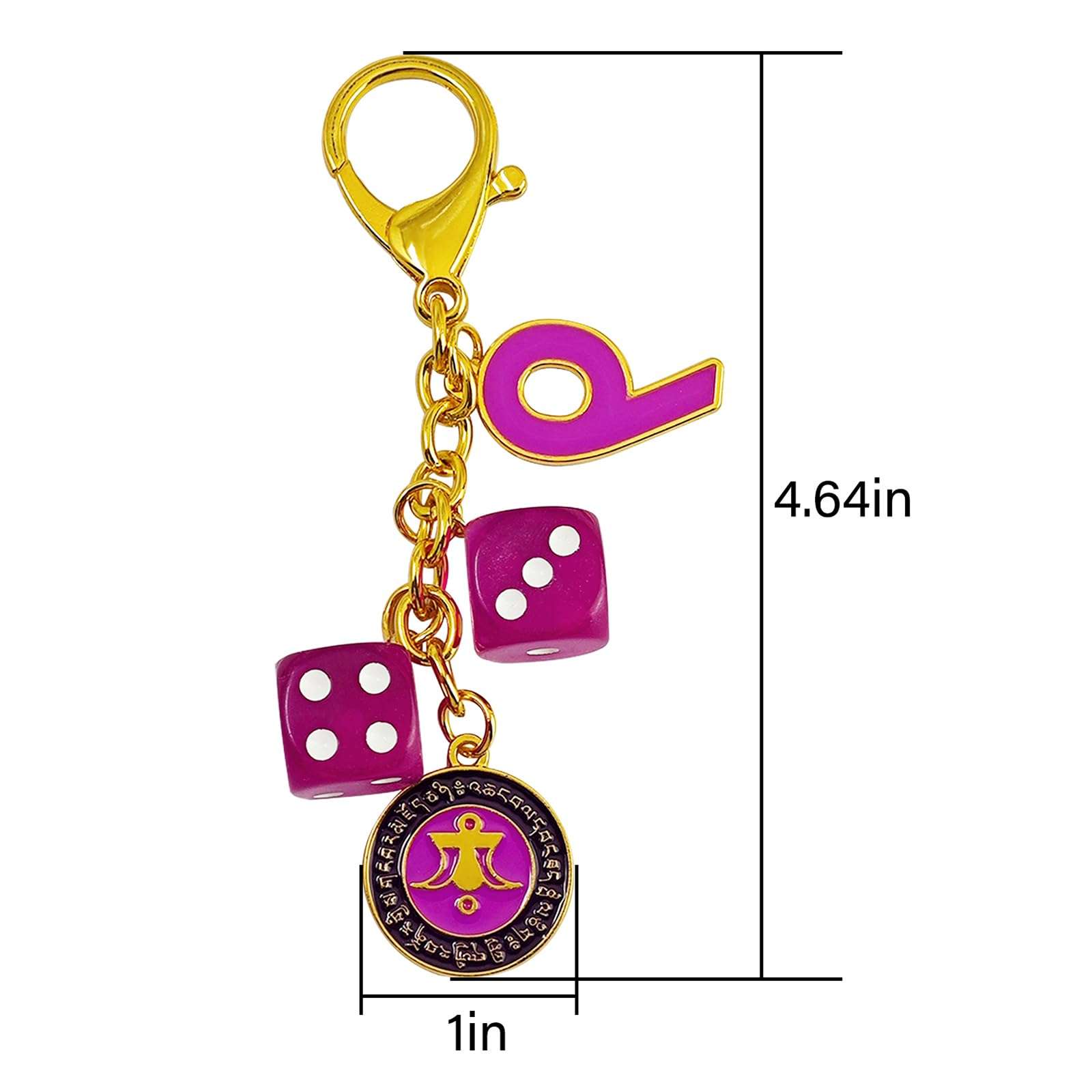 2025 Feng Shui "Power Of 9" Windfall Keychain Purple Dice Number 9 keychain 3