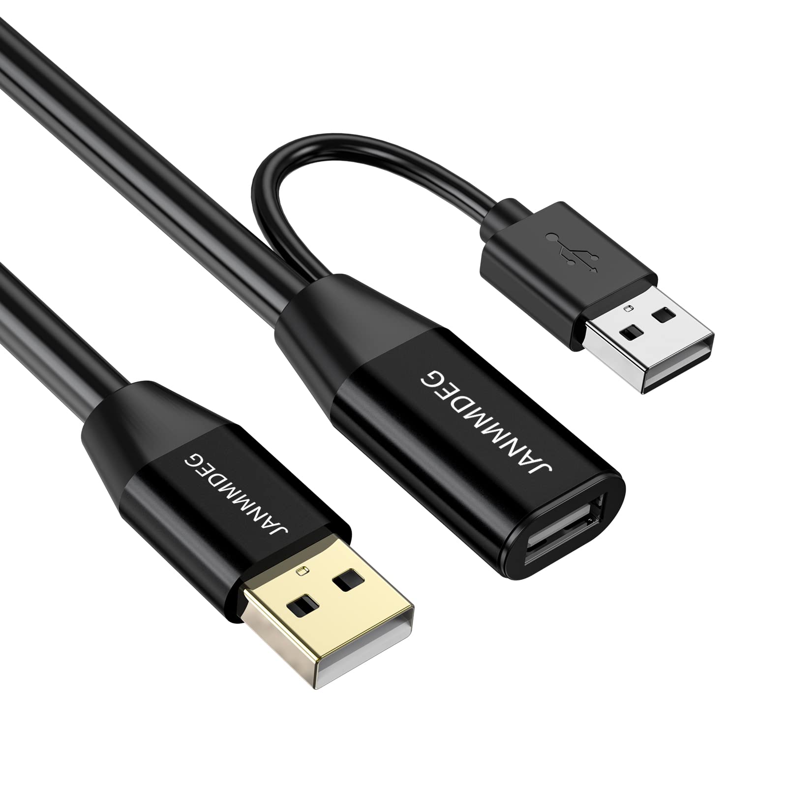 USB Extension Cable 80ft, JANMMDEG USB 2.0 Type A Male to Female Active USB Cable,with A Extension chipset Signal Booster - Active Extension/Repeater 2