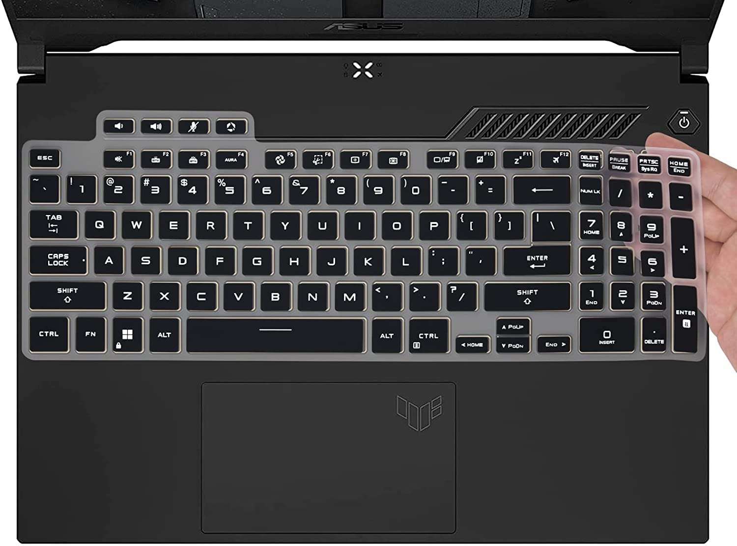 Laprite Keyboard Protector Cover for 2022 ASUS TUF Dash 15 15.6" FX517ZM FX517ZM-AS73, TUF Gaming F15 FX507ZM-ES74, TUF Gaming F17 FX707 FX707ZM 17.3", ASUS TUF A15 A17 Gaming Laptop, Black 1