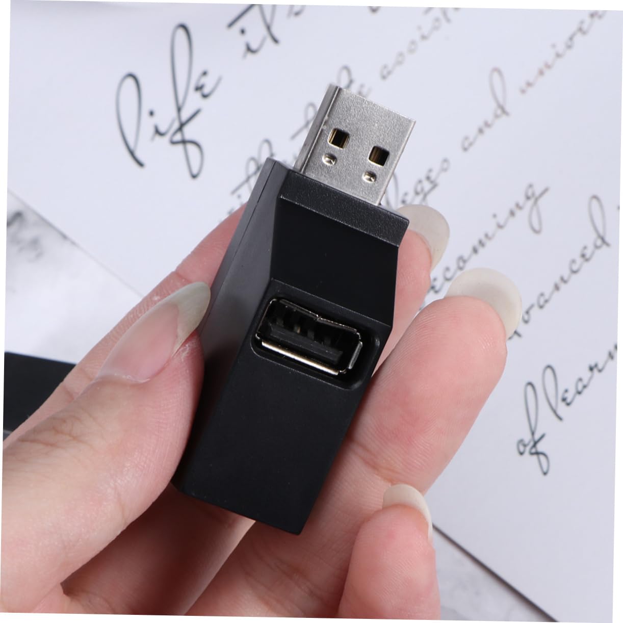 FONDOTIN Port Mini USB Hub Splitter Adapter for PC and Portable Hard Drives No Power Supply Required Compact Design Black 6