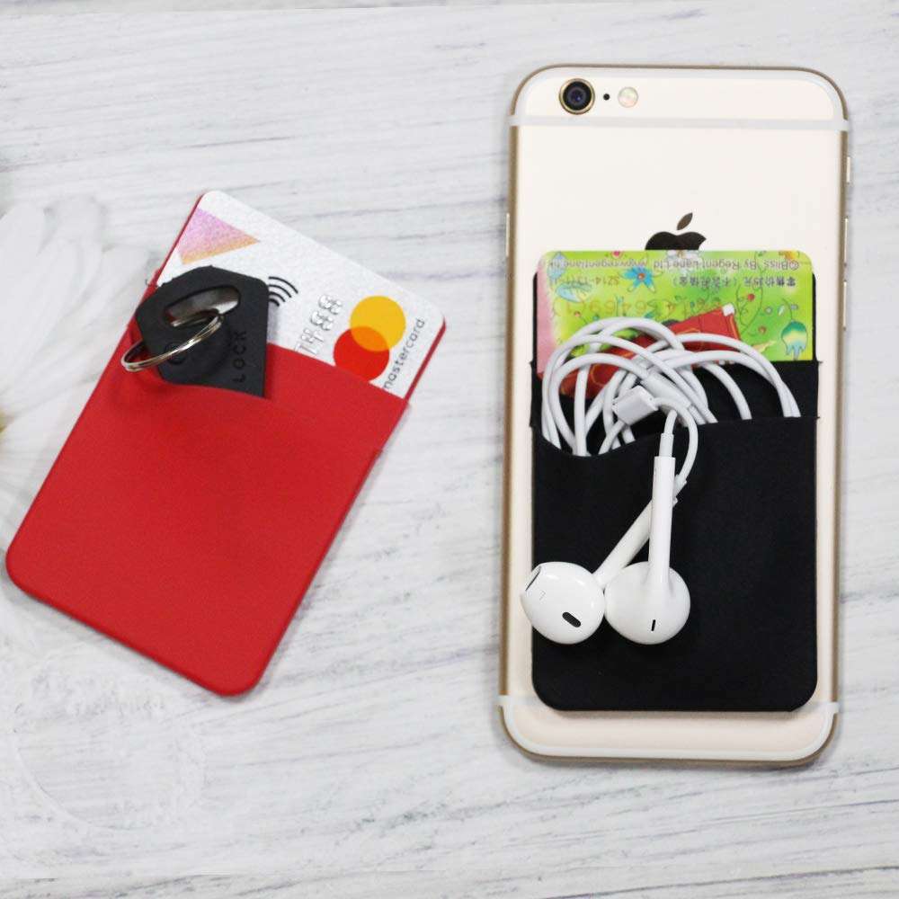 Card Holder for Back of Phone, Adhesive Credit Card Sleeve Stick on Wallet for iPhone,Samsung (Multi-Colors) 2