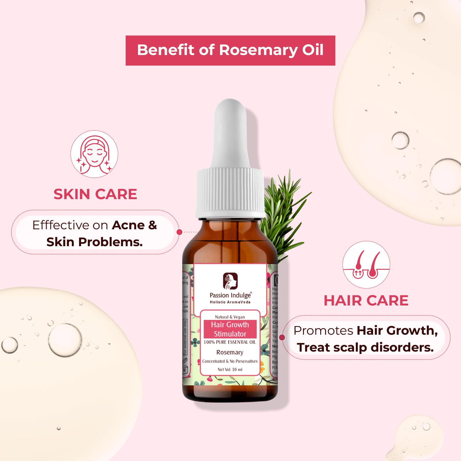 Passion Indulge Pure Rosemary Essential Oil for Hair Growth, Skin and Aromatherapy | Natural Multipurpose Essential Oil - 10 ml 6