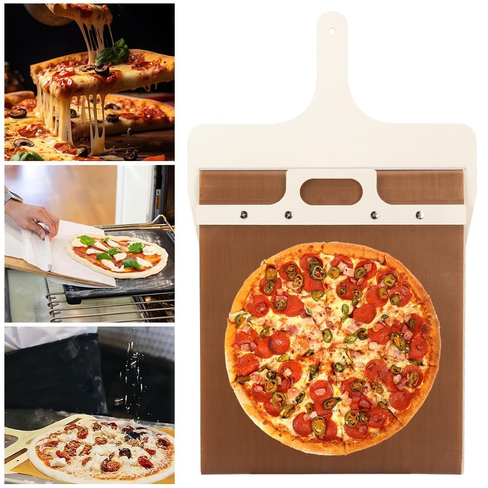 Xenon Venture Sliding Pizza Peel tray with Wood Handle for Ovens,Easy Transfer Sliding Pizza Shovel Spatula Paddle(1pcs/multi-color) 6