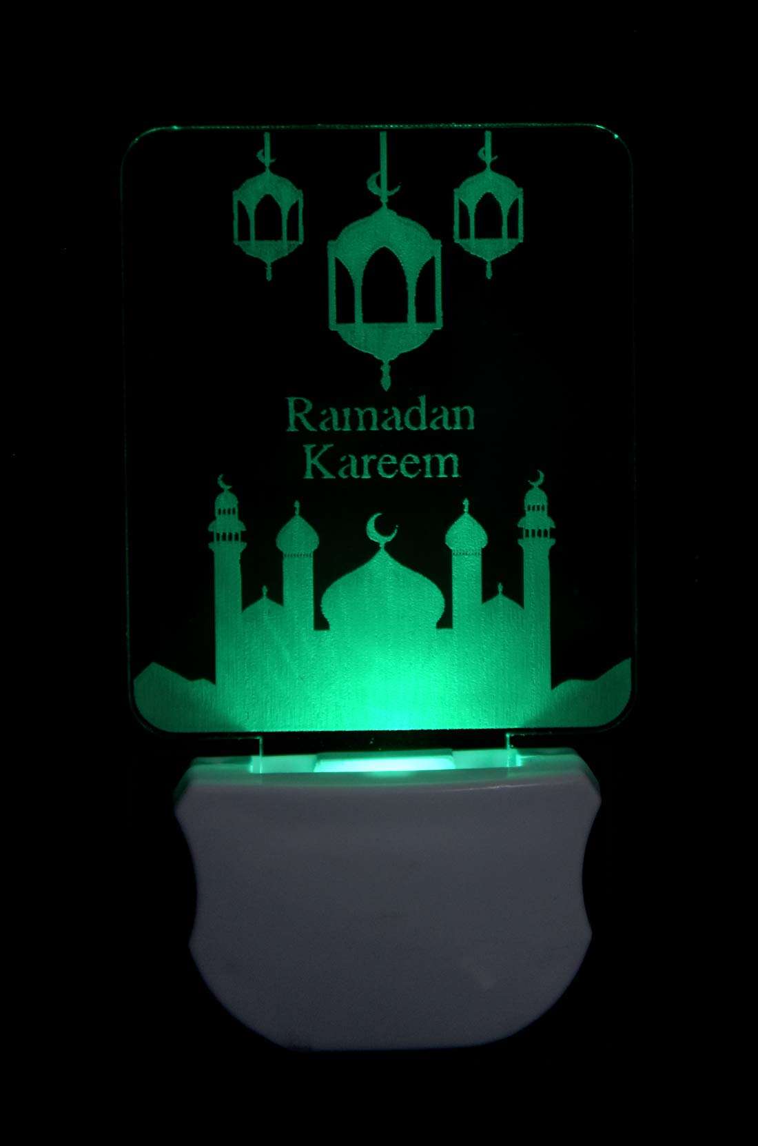 KSG GLASS EMPORIUM The Ramdan Kareem 3D Illusion Led Night Lamp Comes with 7 Multicolor Lighting Effect Suitable for for Room,Drawing Room,Lobby (Pack of 2) M58 4