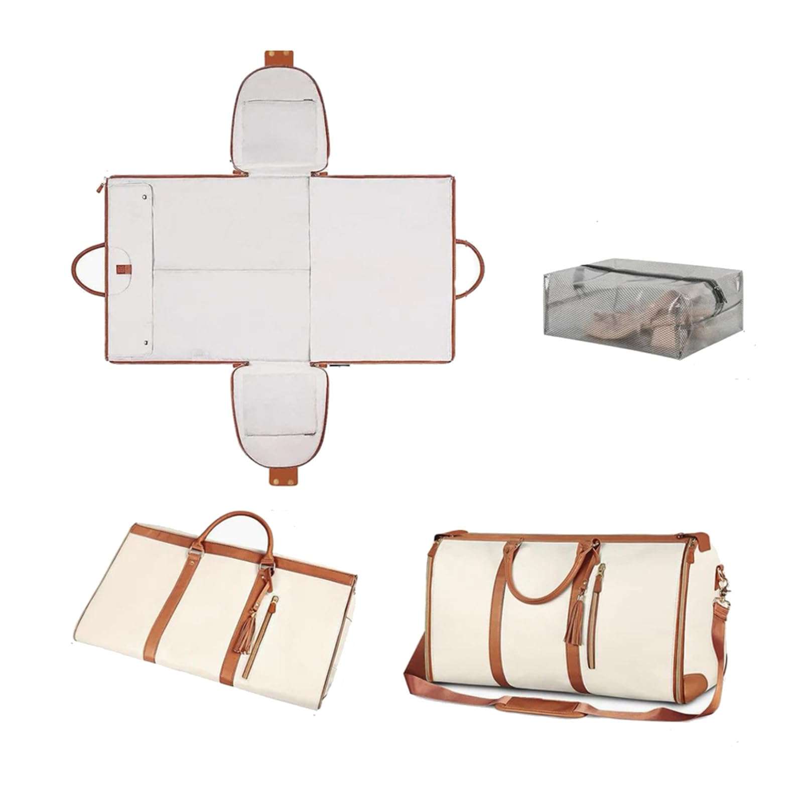 PU Folding Suit Storage Bag Large Capacity Hand Luggage Bag Multifunction Travel Bag For Women Man Shoulder Organizers 4