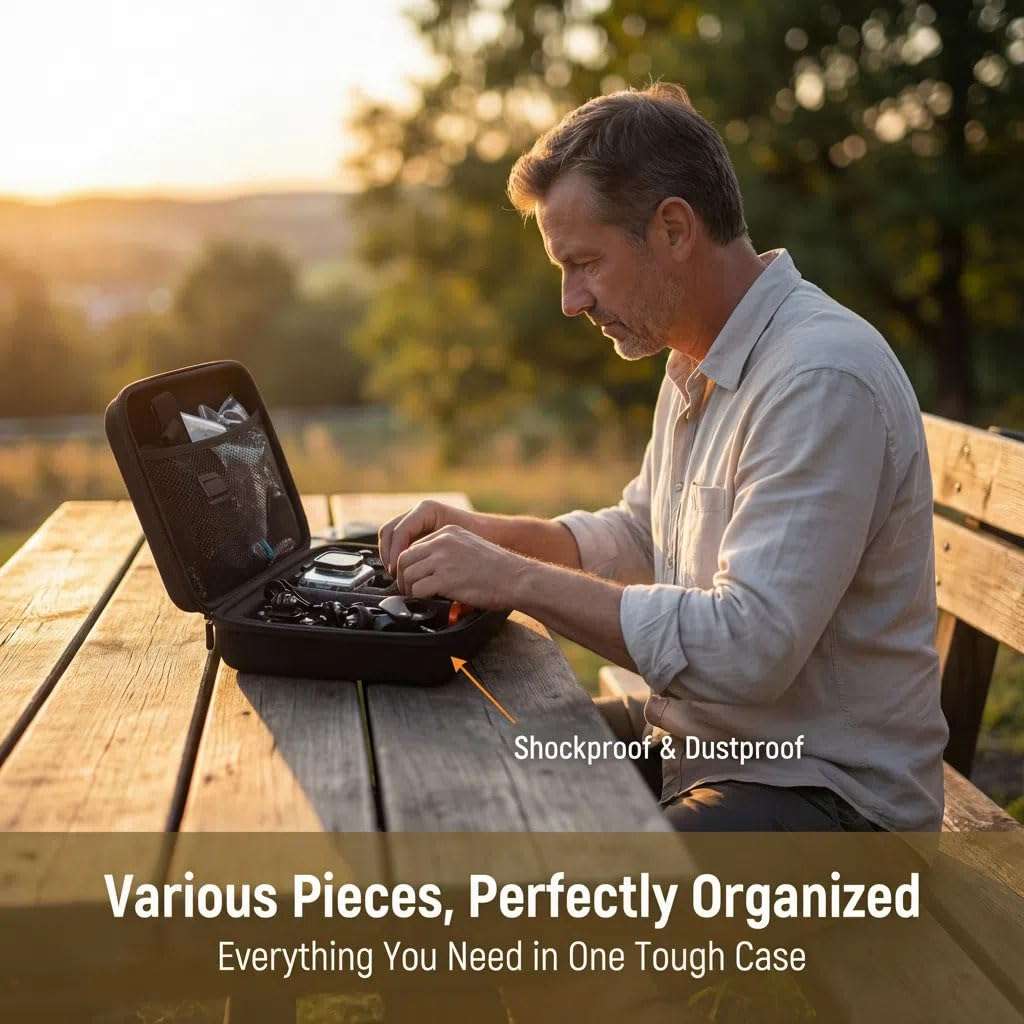 Accessories Kit for DJI OSMO Action 6, Large Carrying Case, Waterproof Housing Case, Handlebar Clamp, Screen Protector, Selfie Stick, Chest Head Strap, Backpack Belt, Floaty Bobber, Suction Cup 4