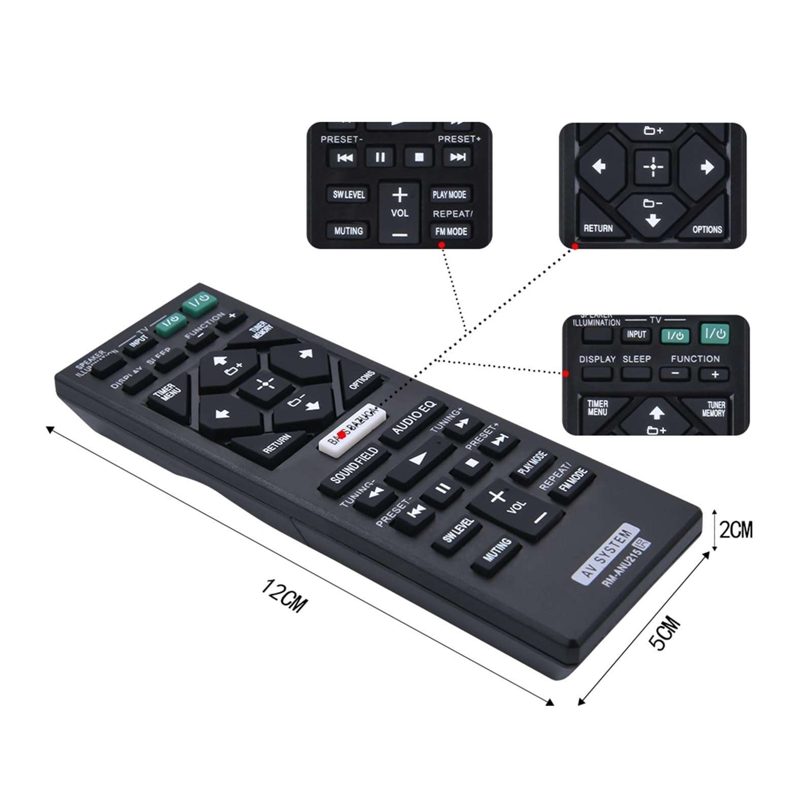 Remote Control RM-ANU215 fit for Sony SS-GT1 HT-GT1 SA-WGT1 Soundbar Audio System 6