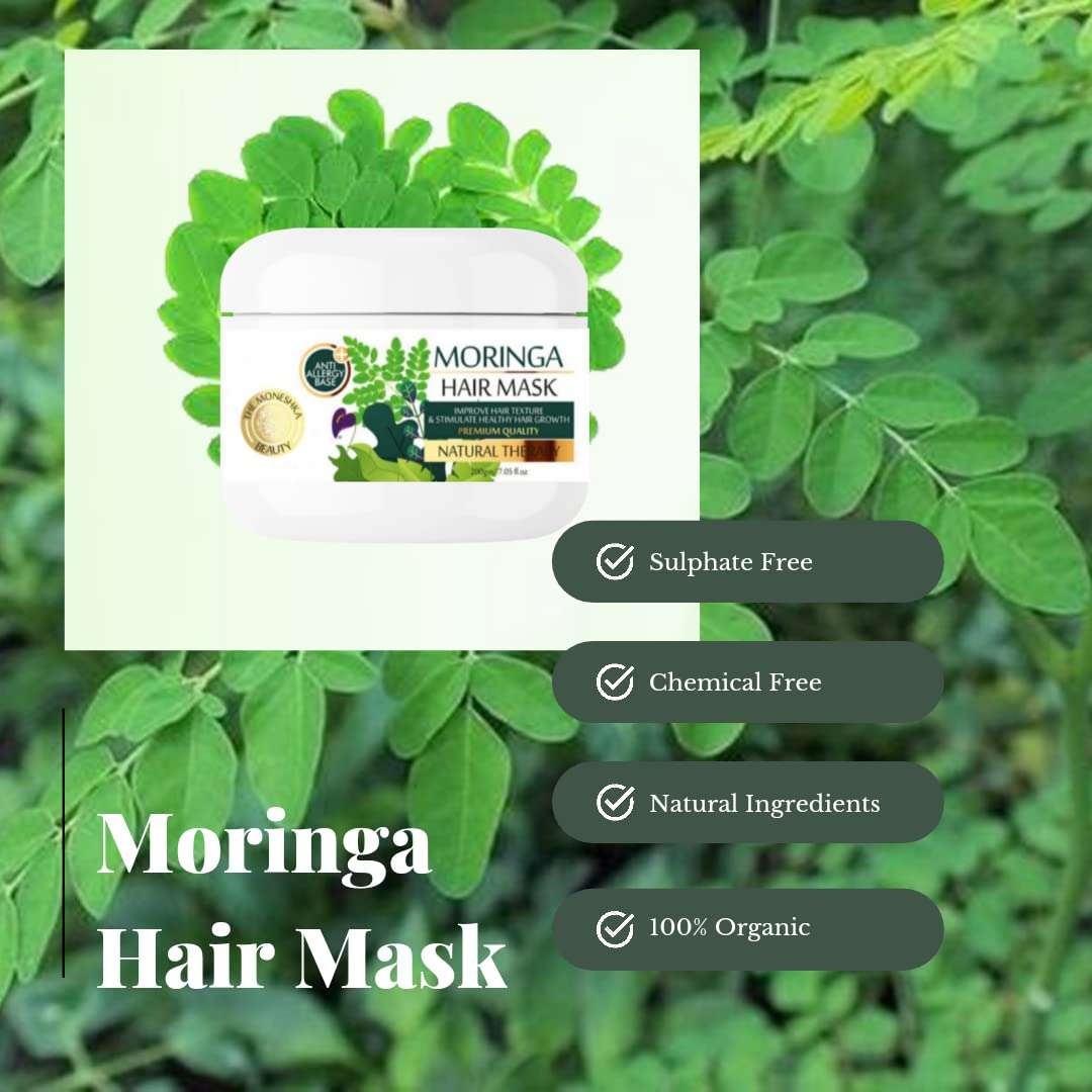 Moringa Hair Mask Smoothening Hair Stronger Frizz Free Healthy Nourishing 200gm 4