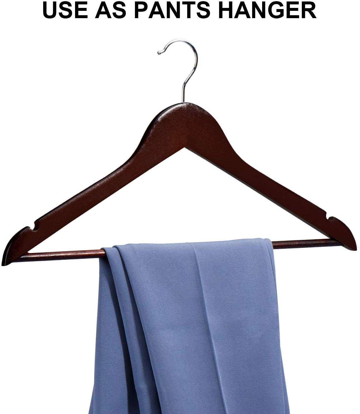 Evolluxi Lotus Wooden Hangers, Diwali Gift Hampers Solid Wood Shirt Hangers, Dress Coat Jacket Clothes Hangers, with Extra Smooth Finish, 360 Degree Swivel Hook(Retro) (Walnut, Pack of 12) 4