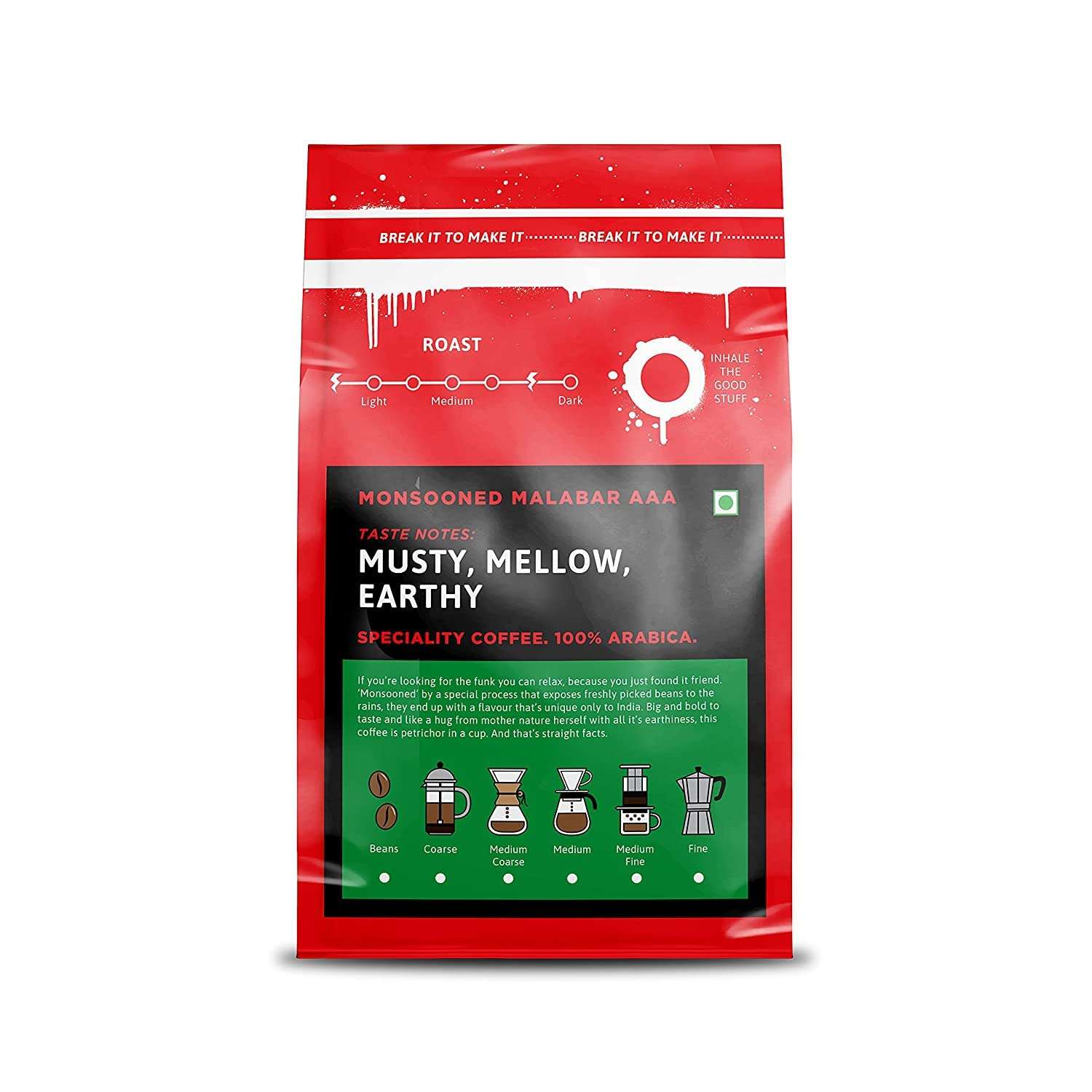 Dope Coffee Roasters Combo Pack of 2 - Freshly Roasted Coffee Monsooned Malabar AAA and Polaris Cold Brew Blend - 250 gm each (Inverted Aeropress) 4