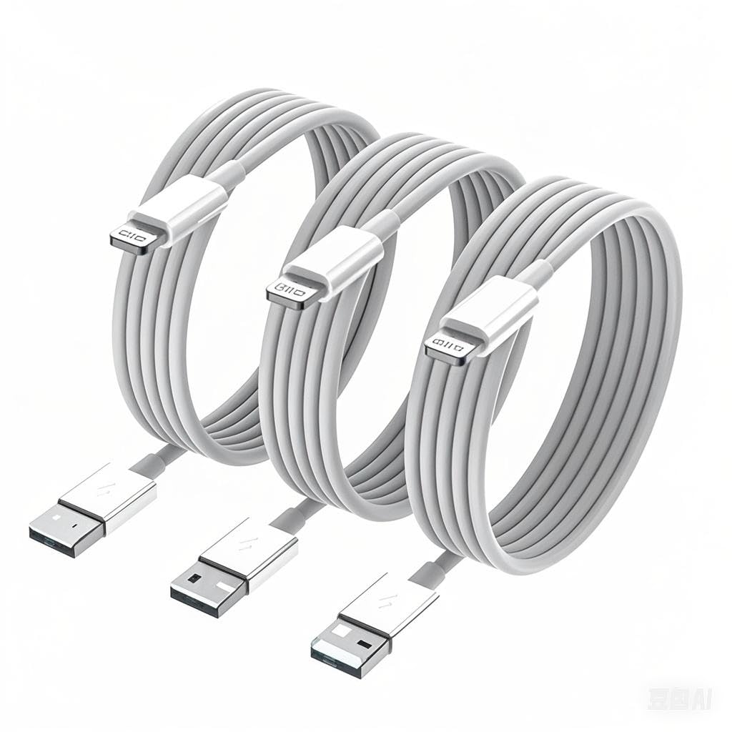 ACTIRYING Lighhning Charger Cables for 10FT USB Cord Compatible for 14/13/12/11//Pro/Pro Max/SE/XS/XS Max/XR/X 5Pack (White-9) 1