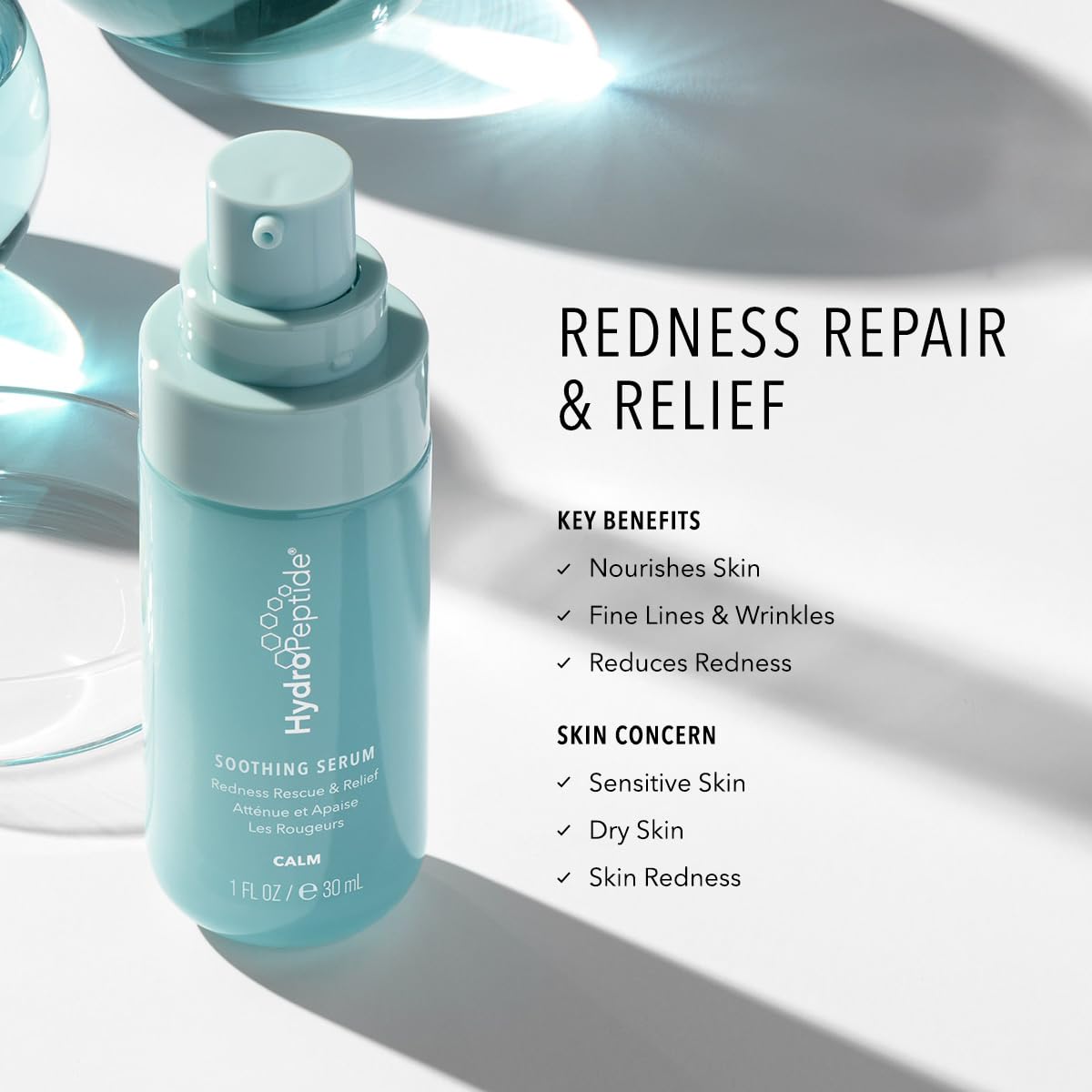 Hydropeptide Soothing Serum, Moisturizing & Anti-Aging Peptide Facial Serum, 1 Ounce 2