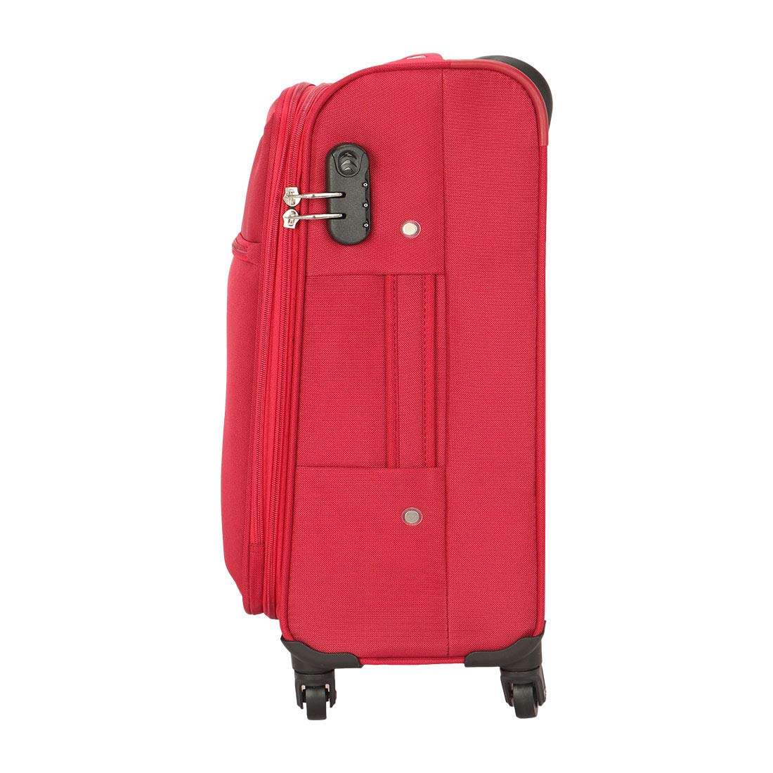 American Tourister Kamiliant Trolley Bag For Travel|Zaka 56 Cms Polyester Softsided Small Cabin 4 Spinner Wheel Luggage Bag|Suitcase For Travel|Trolley Bag For Travelling,Maroon 6