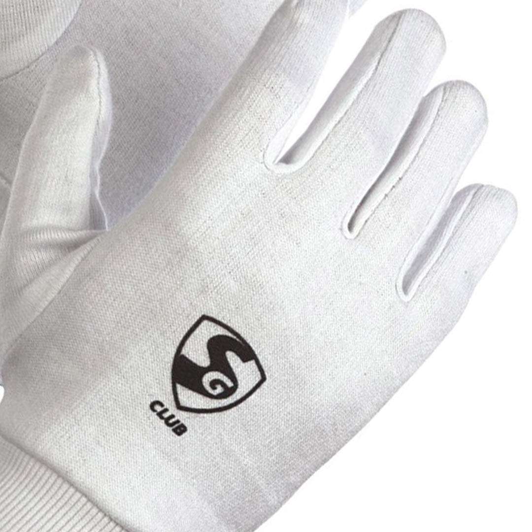 SG Club Cricket Wicket Keeping Inner Gloves for Junior | Cricket Kit for Kid | Use for Wicket Keeping and Batting | Faster Sweat Absorbtion | Cotton Material | Comfort Fit | White 3