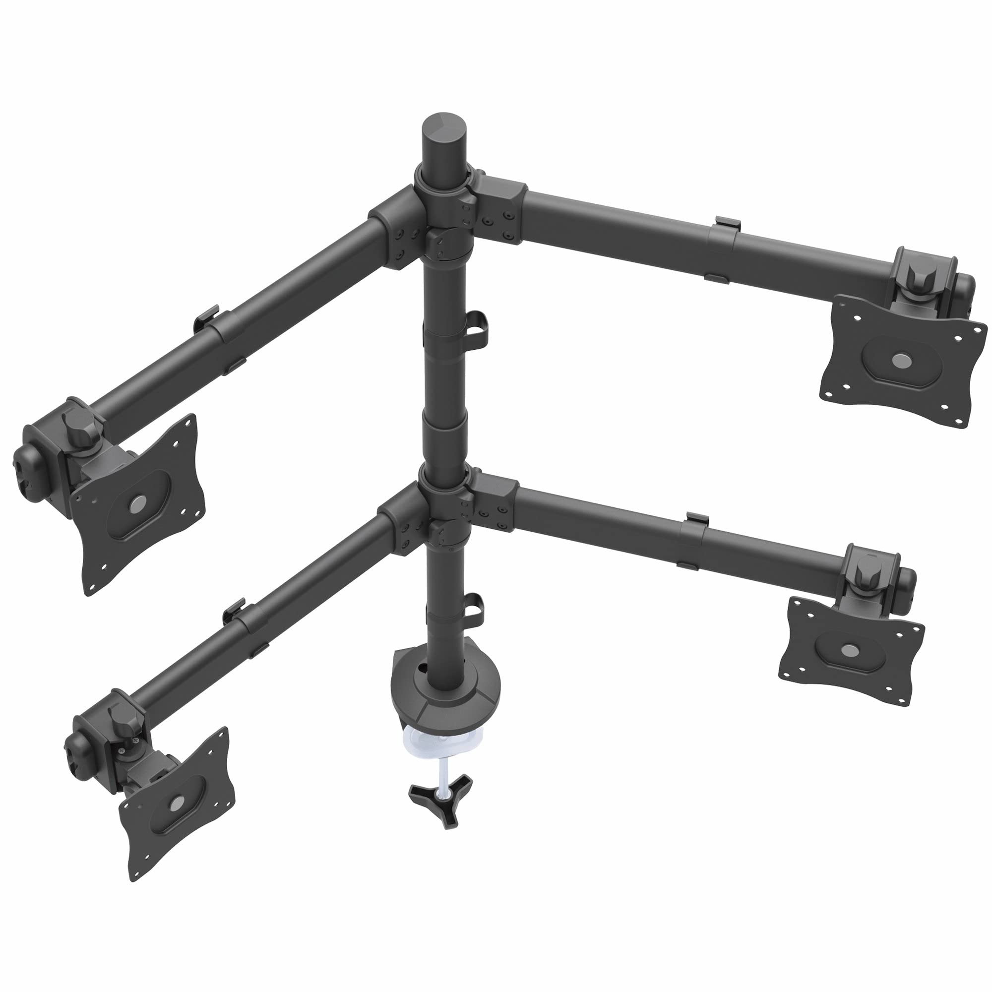 StarTech.com Desk Mount Quad Monitor Arm - Ergonomic VESA 4 Monitor Mount 2x2 up to 27" - Articulating & Height Adjustable Pole Mount - Tilt/Swivel/Rotate LCD/LED Screen - Clamp/Grommet (ARMQUAD) 5