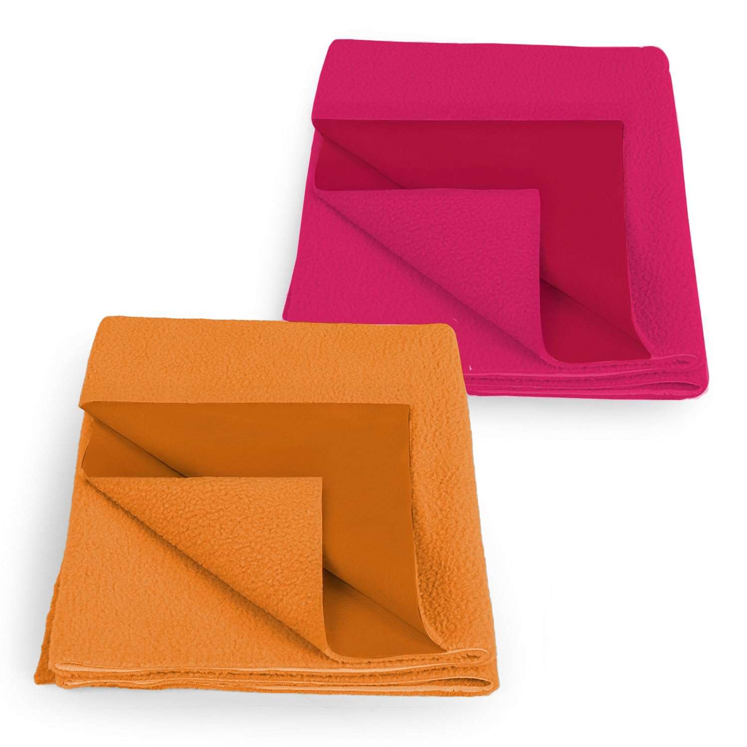 StarAndDaisy Waterproof Quick Dry Sheet, Bed Pad Anti-Piling Fleece Extra Absorbent Washable Mattress Protector| Baby Bed Protector Sheet for Toddler Children. (Pink & Orange, 50X70 CM) 1