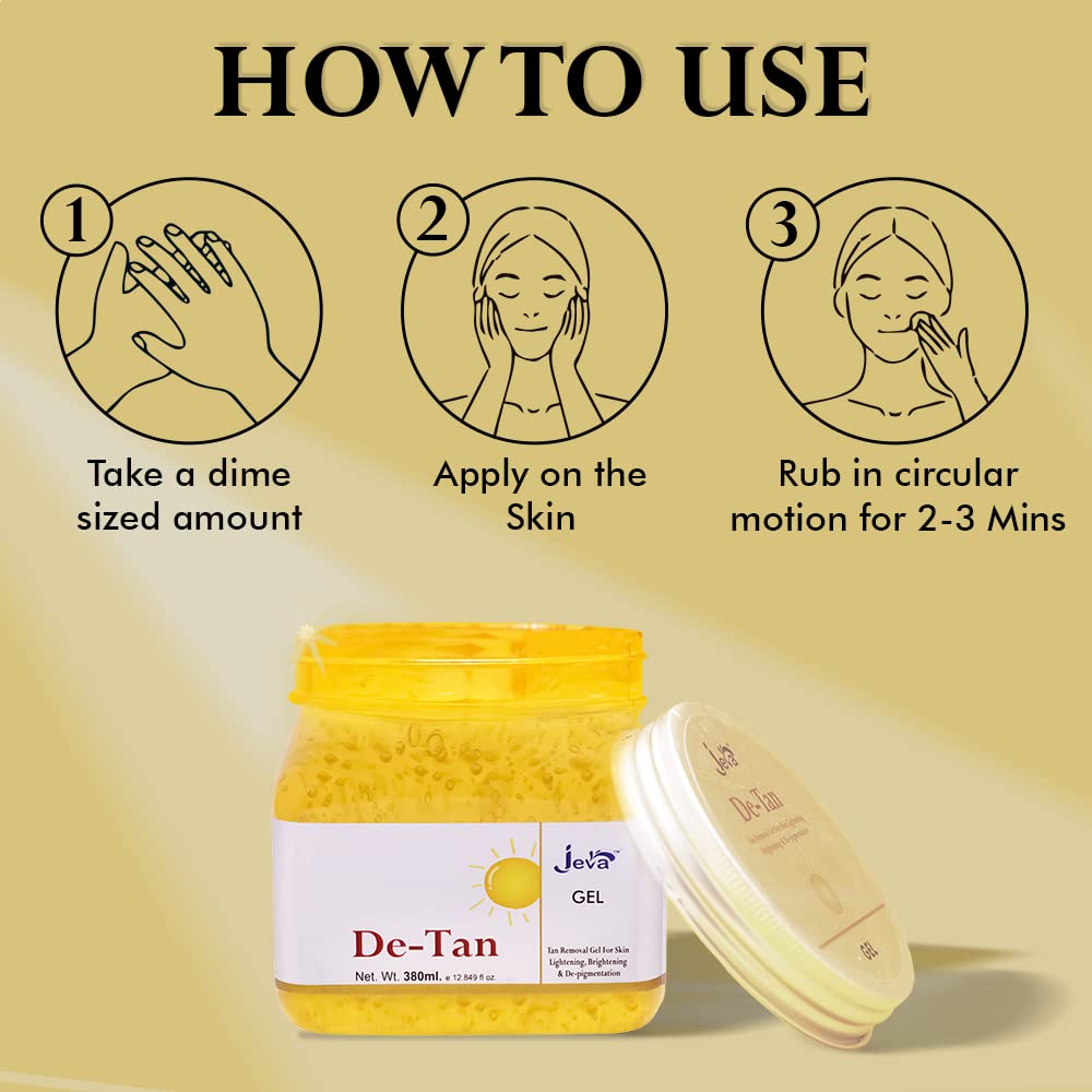 Jeva De tan Gel for Skin lightening, Brightening & De-pigmentation - 380ml 5