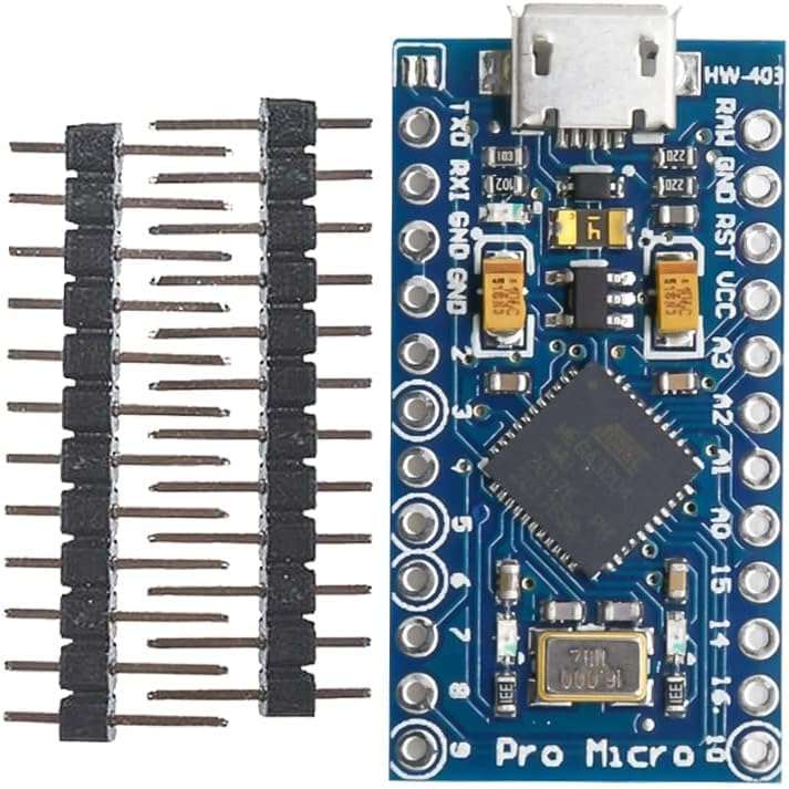 IDUINO Pro Micro 16MHz 5V with 2-Row Pins Header Module Board ATmega32U4 Module Board Micro USB Pro Micro Development Board Microcontroller 1