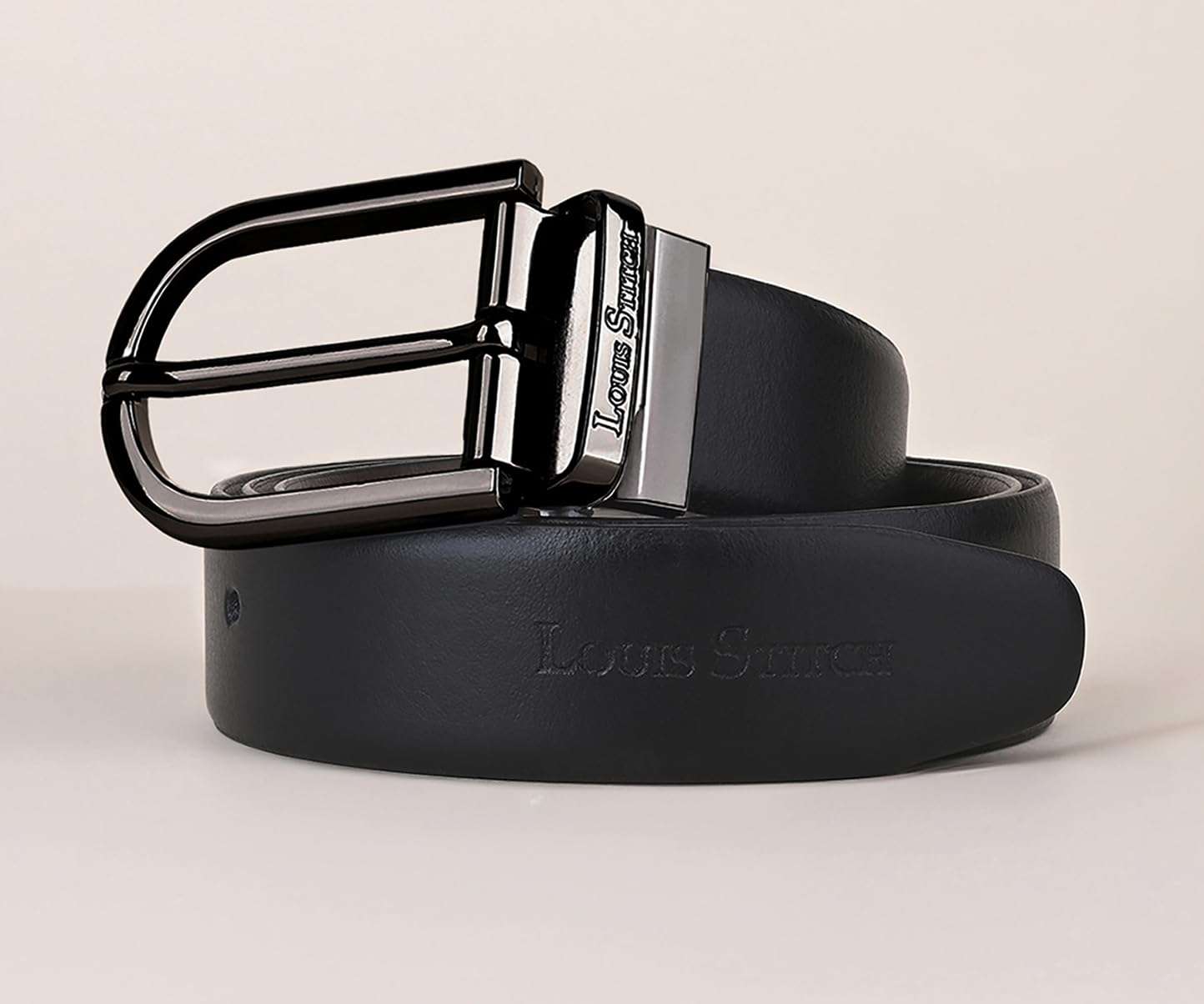 LOUIS STITCH Men's Italian Leather Reversible Belt 1.25 inch (35mm) Handcrafted Formal Waist Strap with Nickel Buckle Belt for Men Gents Boys (Black/Brown) (BE-SSGB) (Size-38) 4