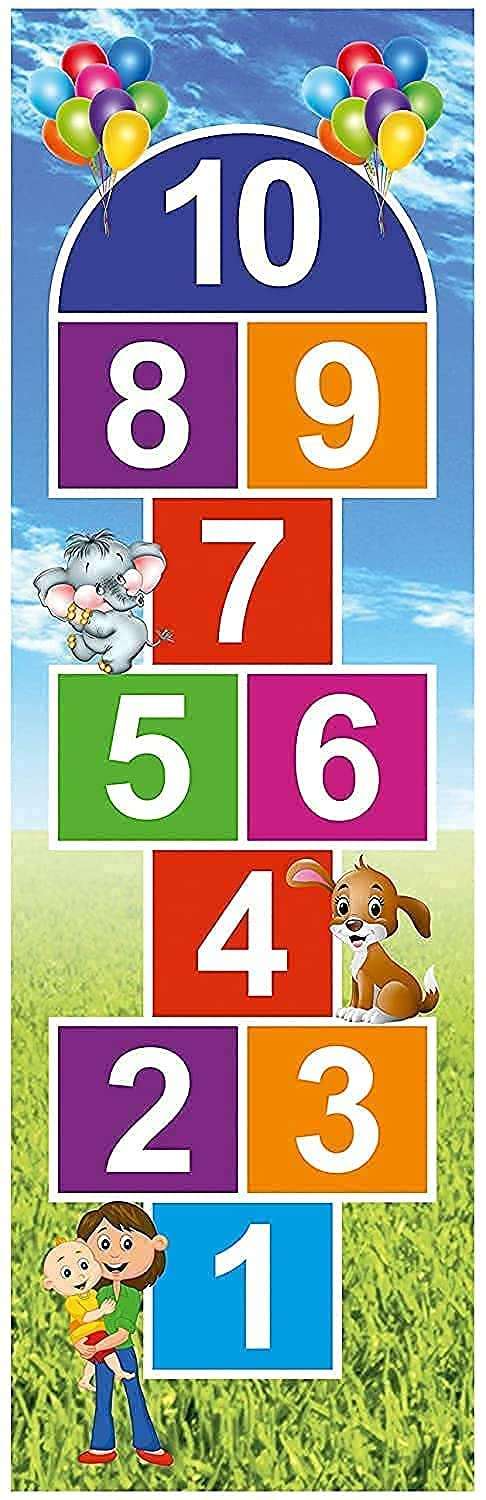 Avvic Mart Jumbo Play Game for Kids & Adults Family Game, Floor Game,Child Learning Game 2.5 feet x 8 feet PVC Flex Material Count and Jump Floor Games (Hand hopscotch Jumbo Play mat) 3