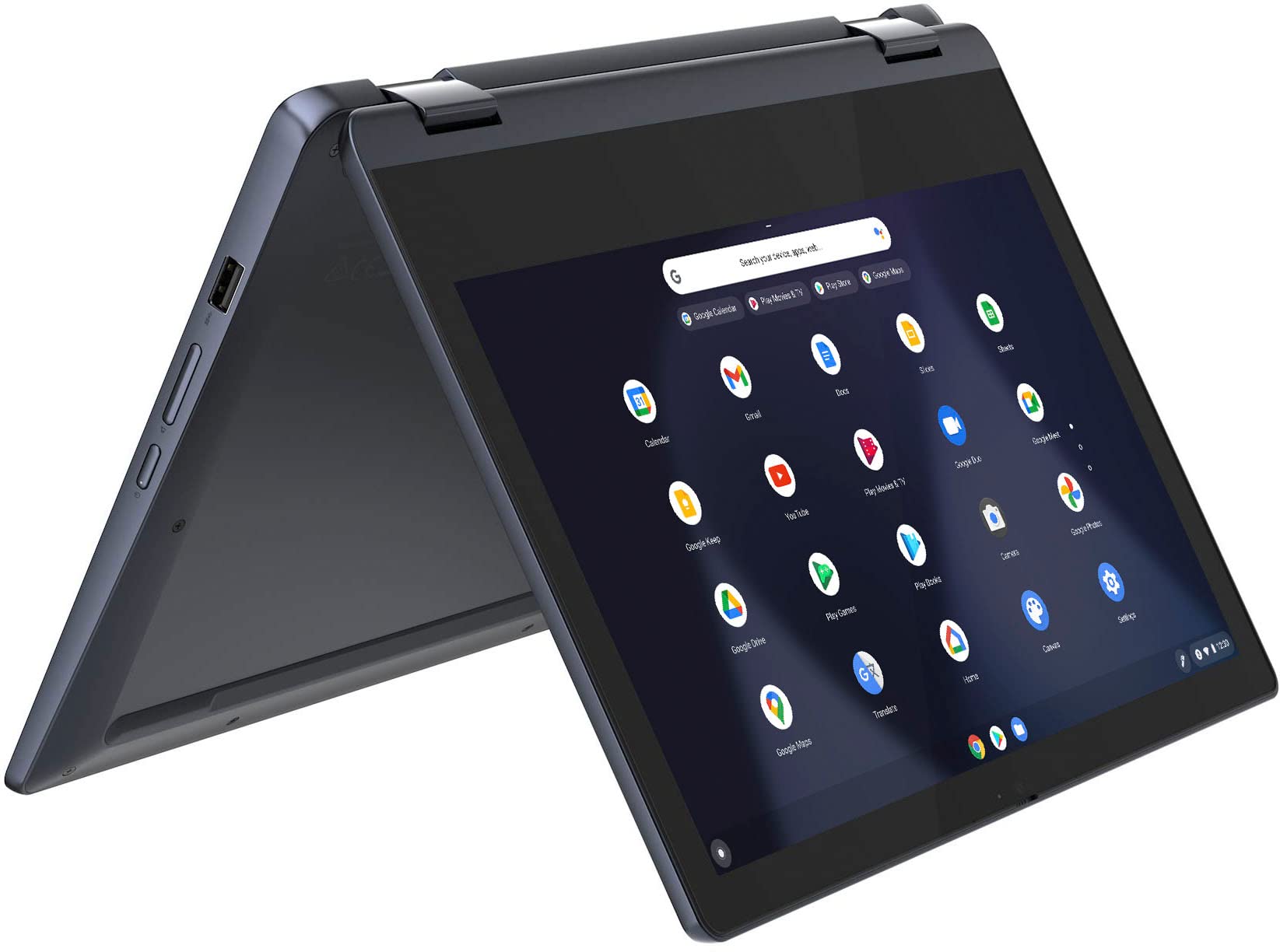 2022 Lenovo Flex 3 11" 2-in-1 IPS Touchscreen Chromebook Laptop MediaTek MT8183, 4GB Memory, 192GB Storage (64GB eMMC Plus 128GB Card) WiFi 6, Bluetooth, Webcam, Chrome OS - Abyss Blue| TECL Bundle 2
