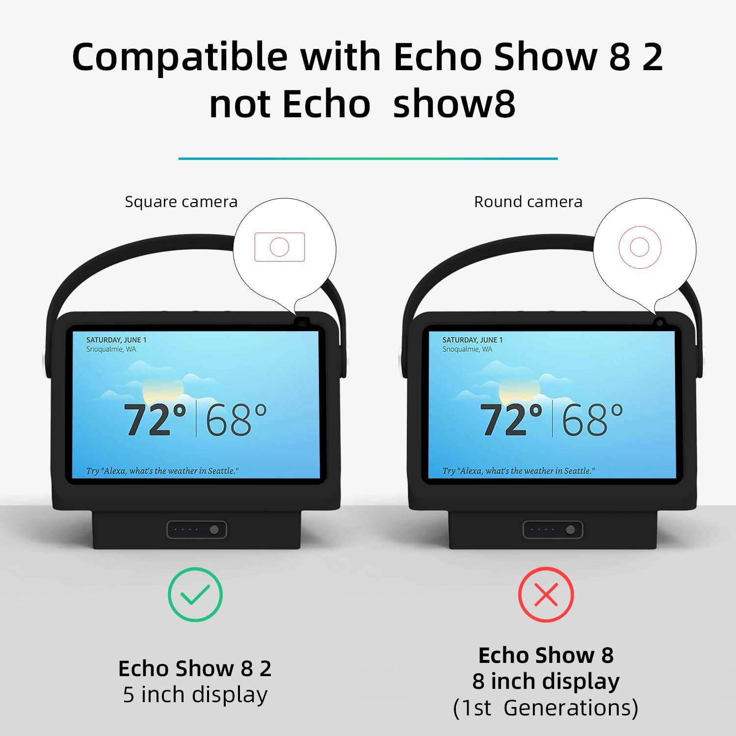 Liboer Battery Base for Show8 1st & 2nd Gen to Make Show8 Mobile Battery Cases Charger Compatible for Show 8 /Xiaodu Speaker Stand Mount with Handle Case (SH8 15600mAh Black) 6