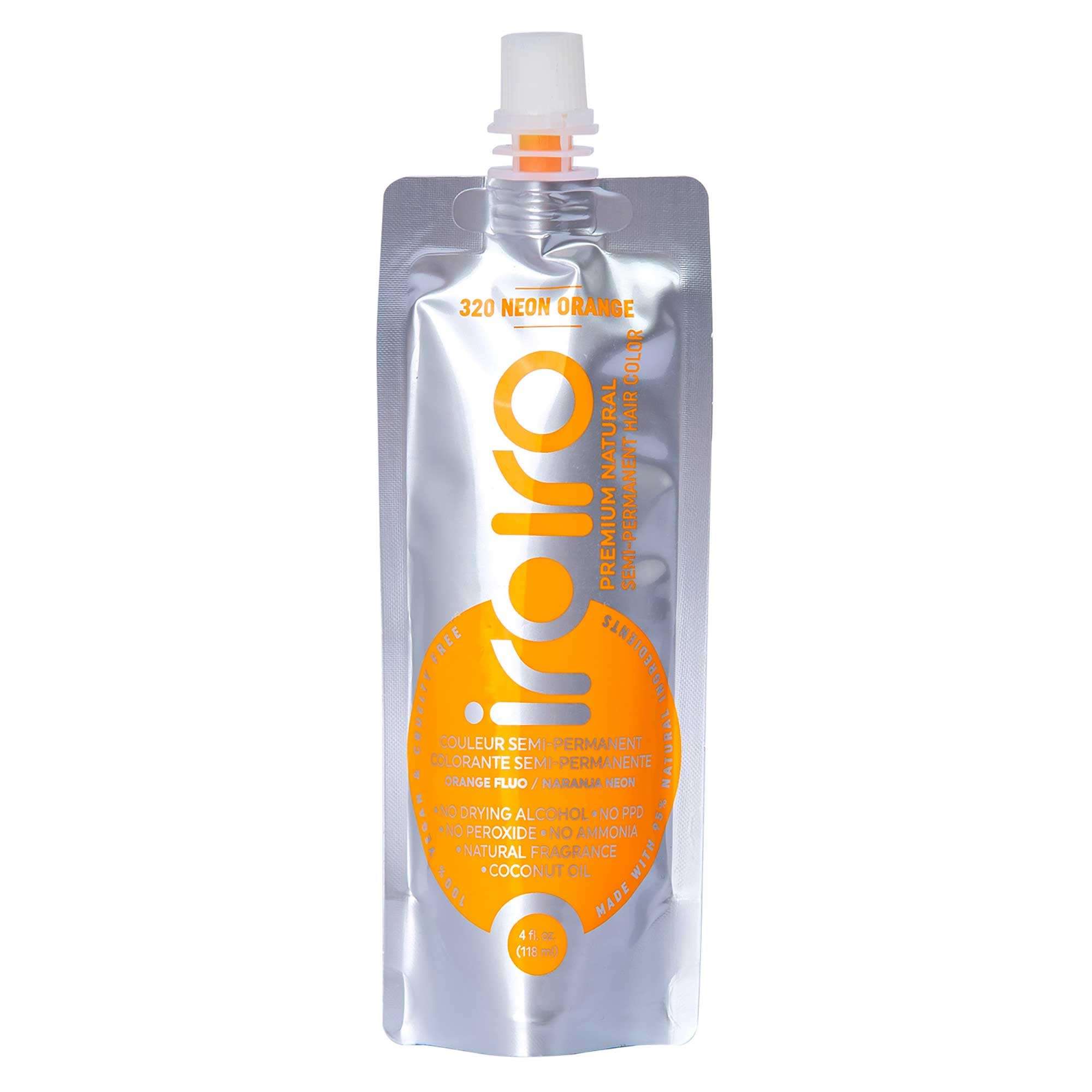 IROIRO Premium Natural Semi-Permanent Hair Color 320 Neon Orange (4oz) 1