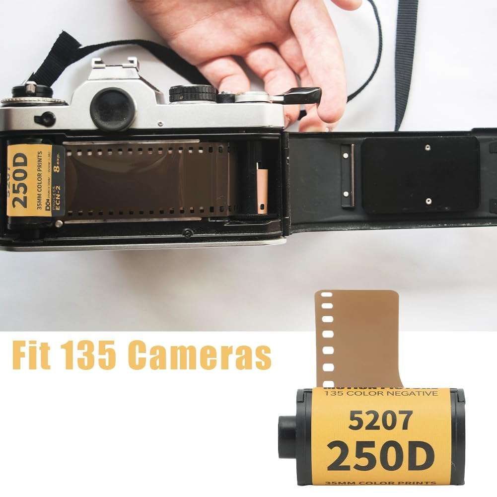 35mm Color Print Film, Wide Exposure ECN 2 Roll Professional Process Camera Photo Disposable Accessories High Resolution Vintage Photography for 135 Camera Outdoor Indoor 4