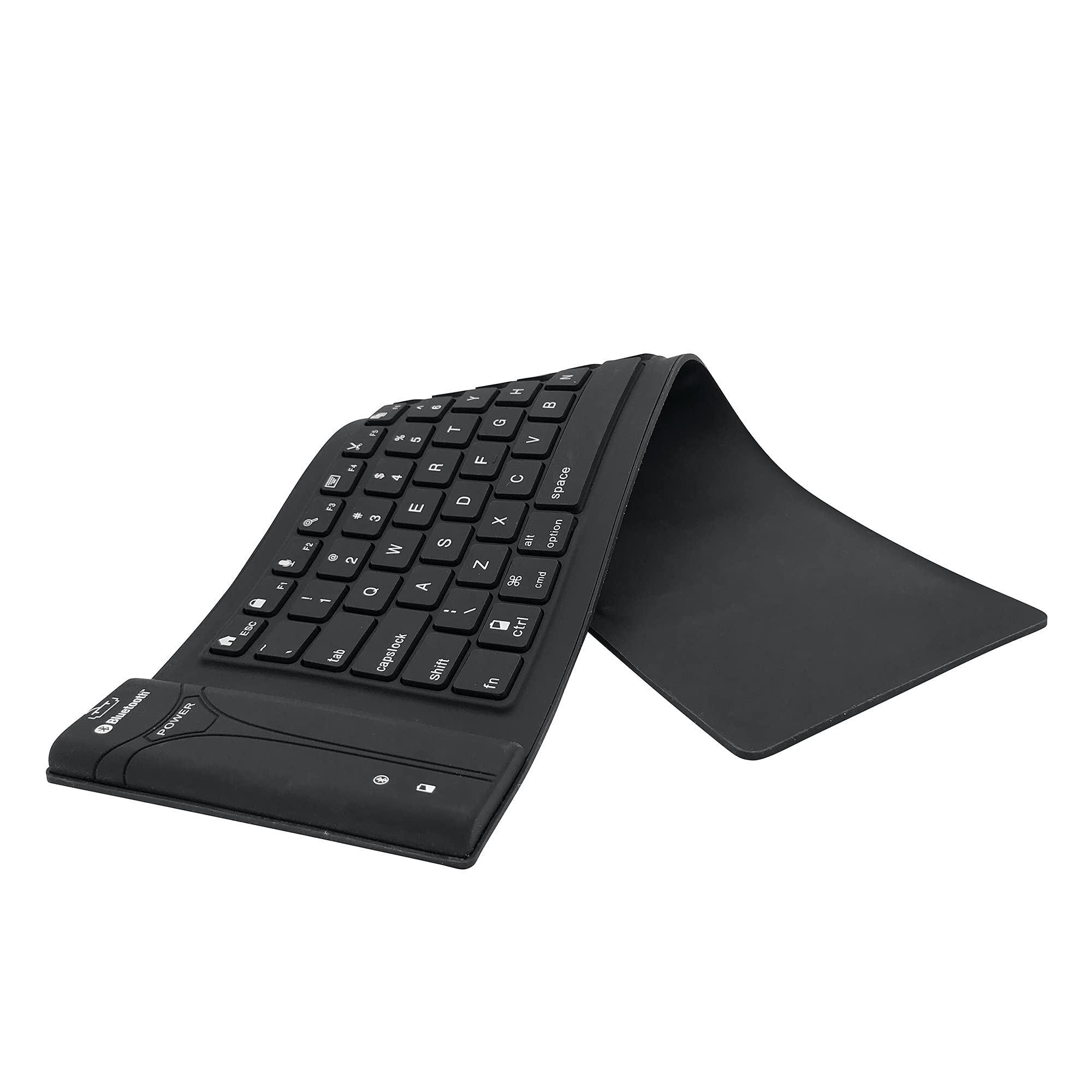 Meega Tech Foldable Silicone Keyboard Wireless Bluetooth Waterproof Rollup Keyboard for Notebook/PC/Laptop/iPad/iPhone,Black,X-Small 1