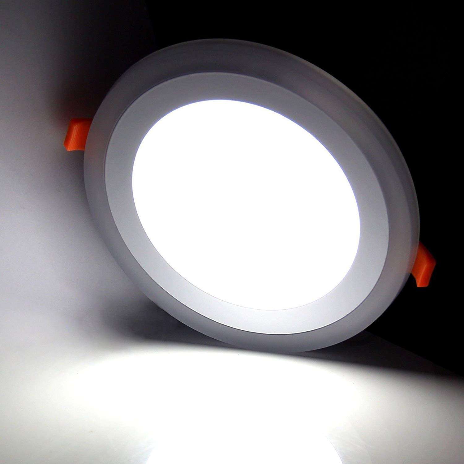 Jikrik (6+3) 9 Watt LED Side Blue (3W) and White (6W) Round Slim Panel Light Ceiling 3D Effect Lighting (Double Color) Set of 2 Pieces 6