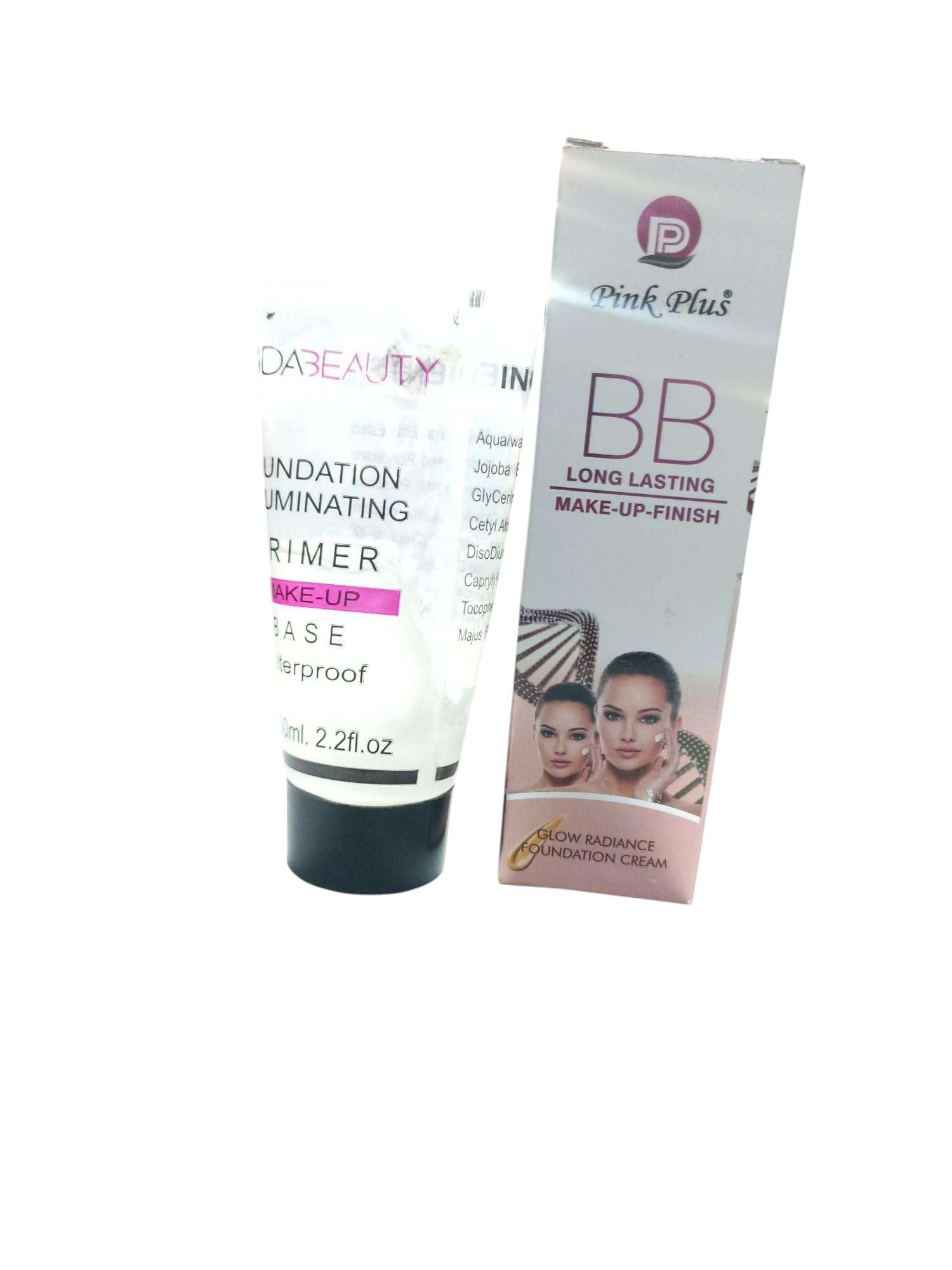 Pink Plus BB Long Lasting Makeup Primer, Waterproof Foundation Base, 50ml, Glow Radiance Cream (Pack of 2) 3