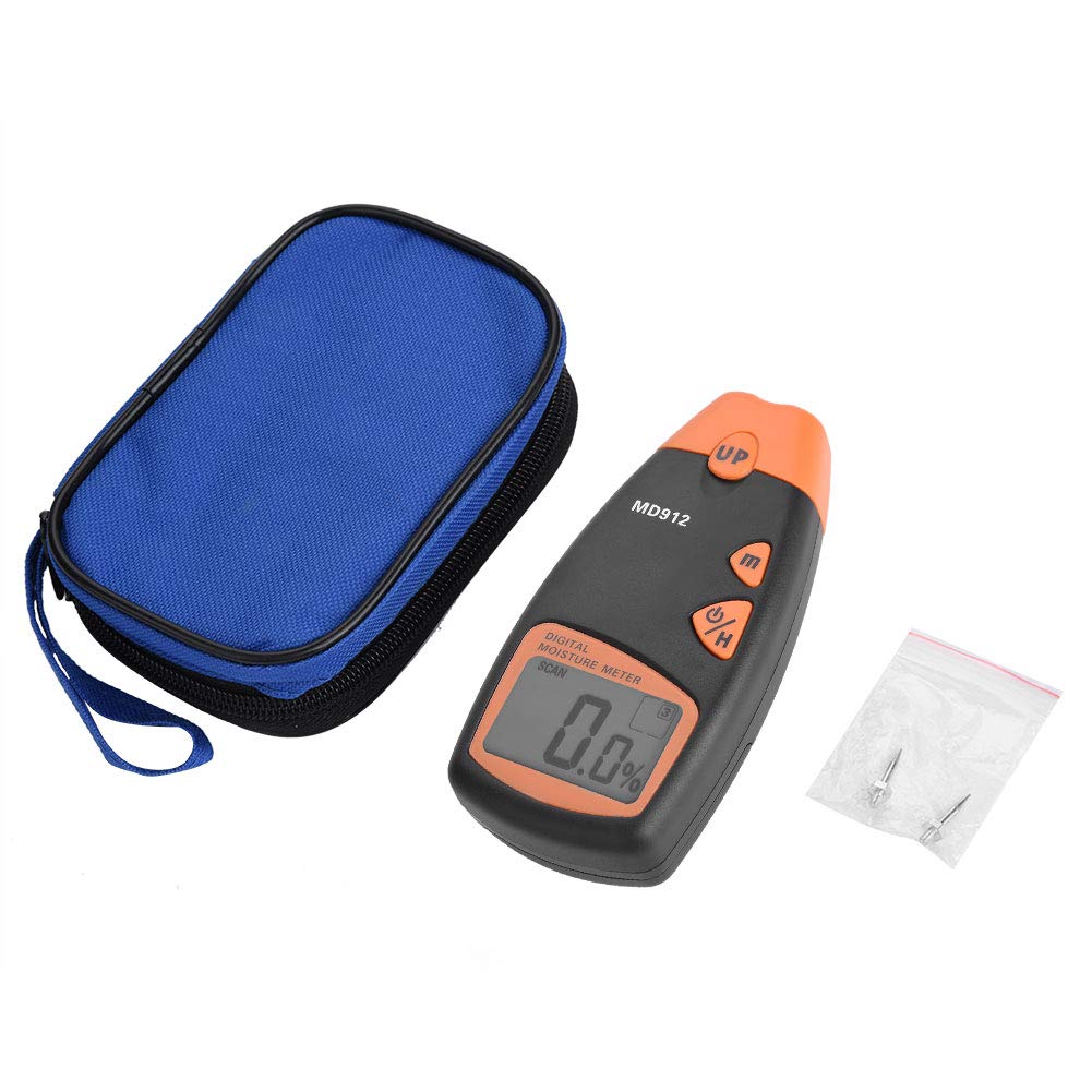 Fydun Digital Wood Hygrometer MD912 Digital LCD Wood Moisture Meter Detector Timber Hygrometer Humidity Tester