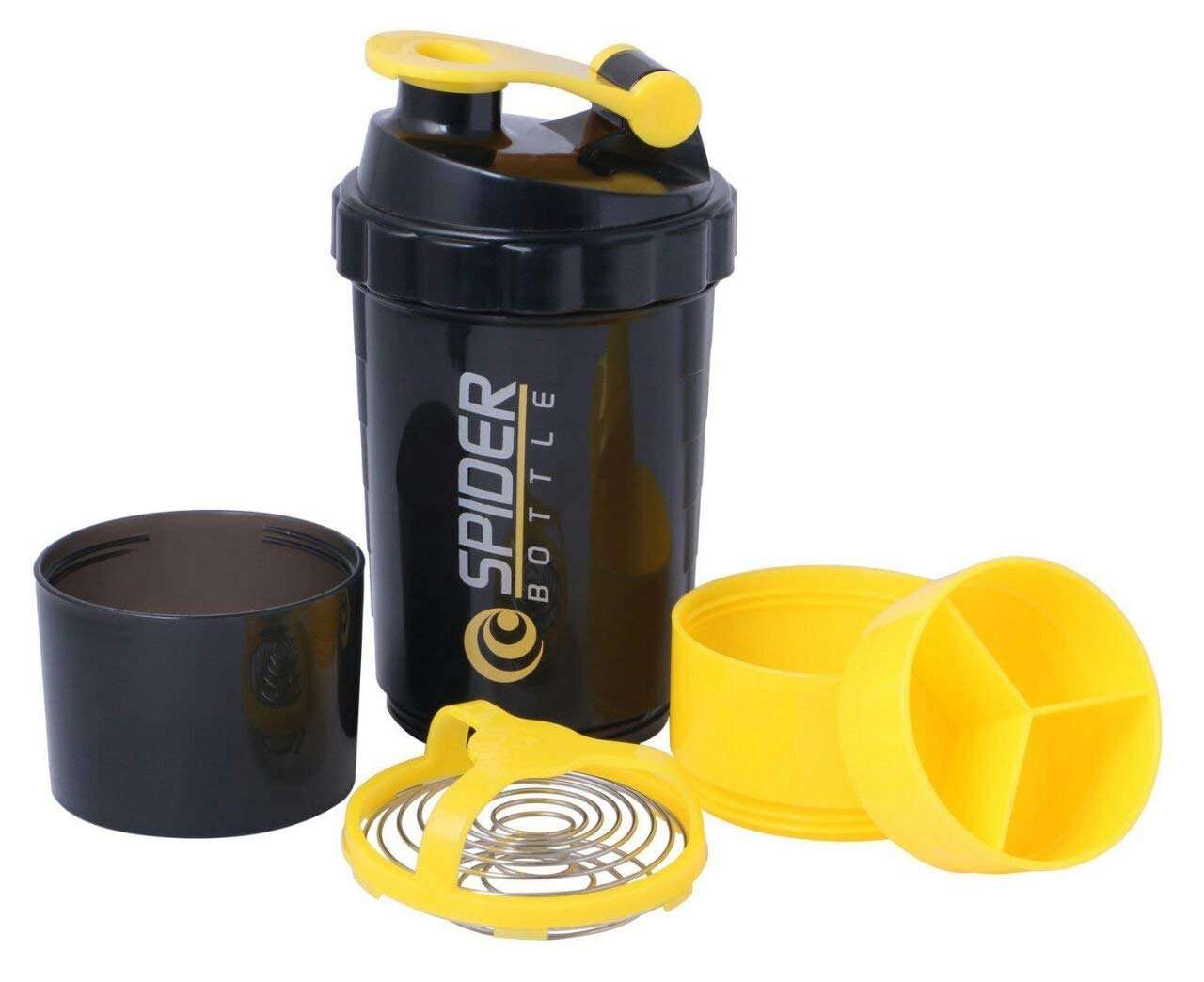 DOVEAZ Spider Shaker | Spider Protein Shaker | Spider Shaker Bottle | Gym Shaker | Cyclone Shaker | Protein Shaker | Gym Protein Shaker | Gym Bottle | Bpa Free Shaker | Shaker 500ml (Yellow) 1
