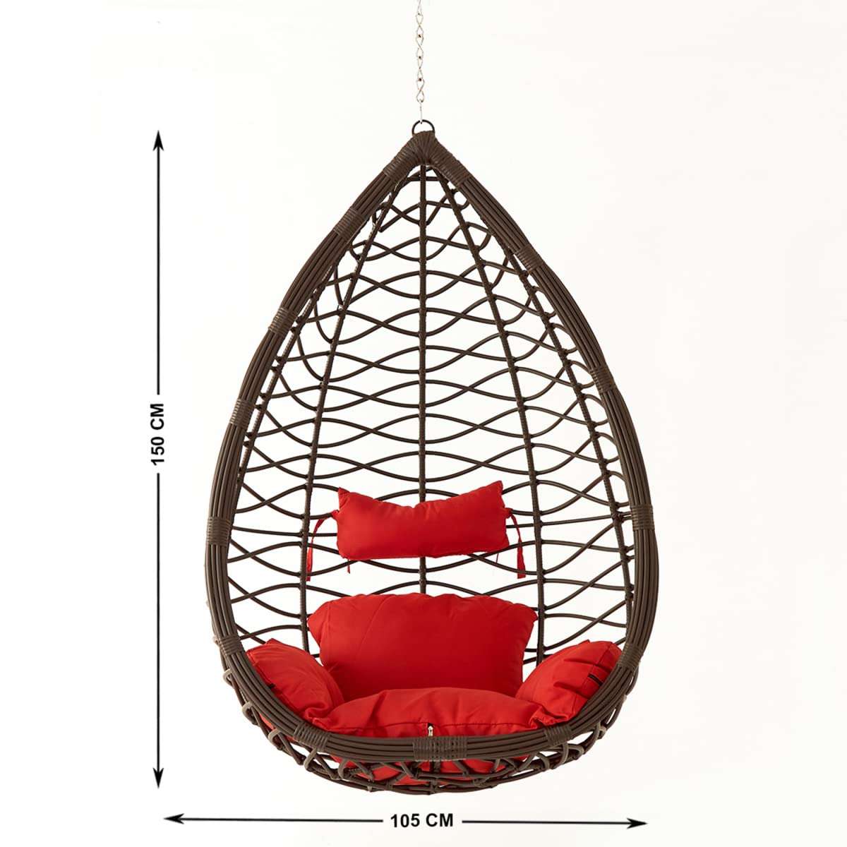 Home Centre Helios Brezza Uber Brown Hanging Chair with Seat Cushions 4