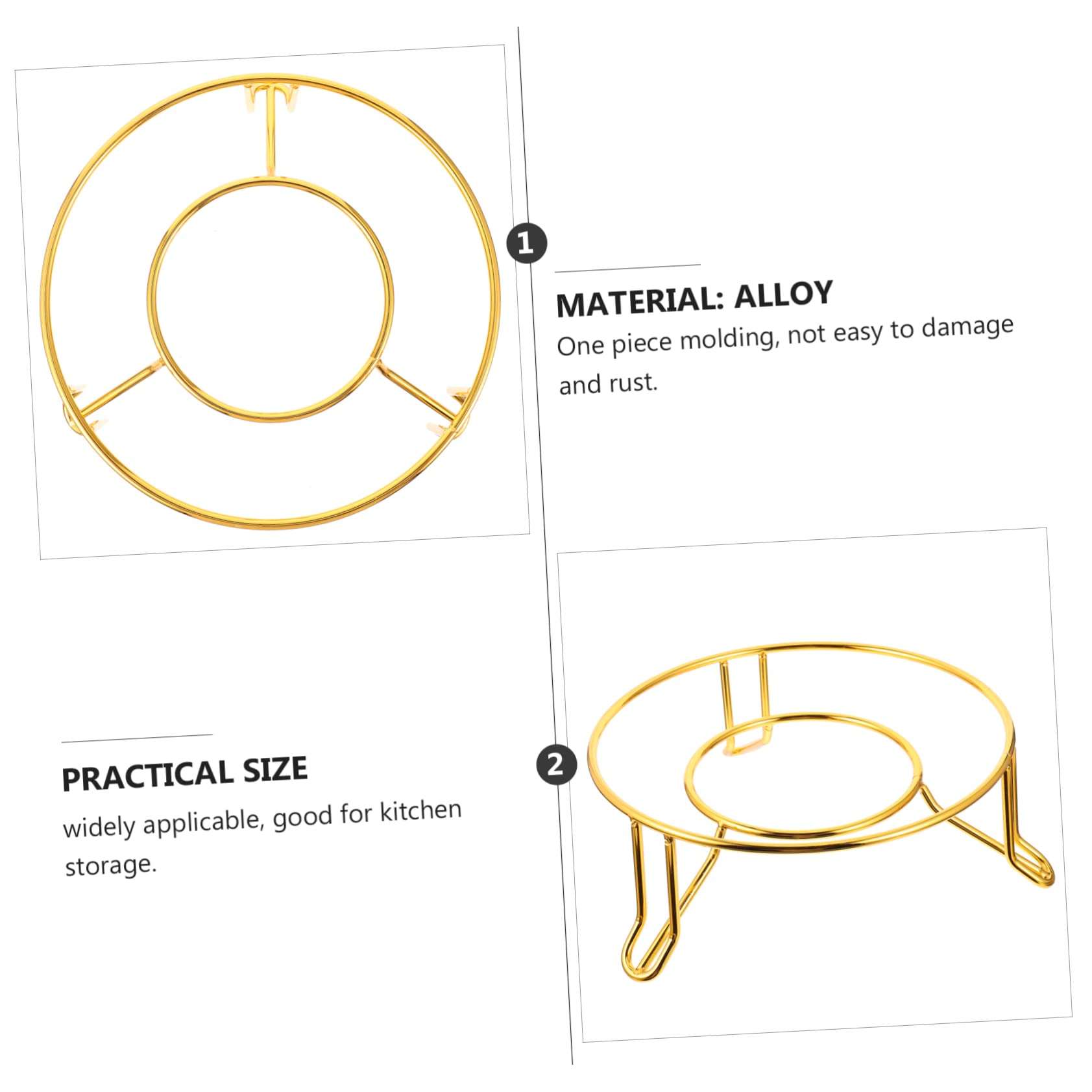 BRIGHTFUFU Cooking Pot Rack Insulated Pot Holder Alloy Pan Stand Kitchen Gadget Heatproof Storage Rack 6