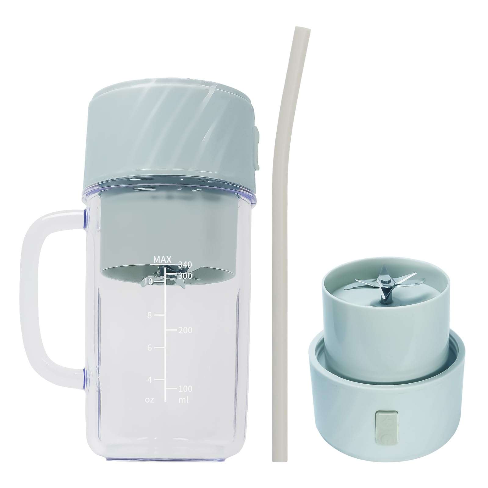 TGCMDSE Portable Blenders, Body with Handle, Portable Personal Blender,10 Blade Mixing System Travel Blend USB-C Rechargeable Blender Milkshake Freezer Gym/Kitchen (Green) 1