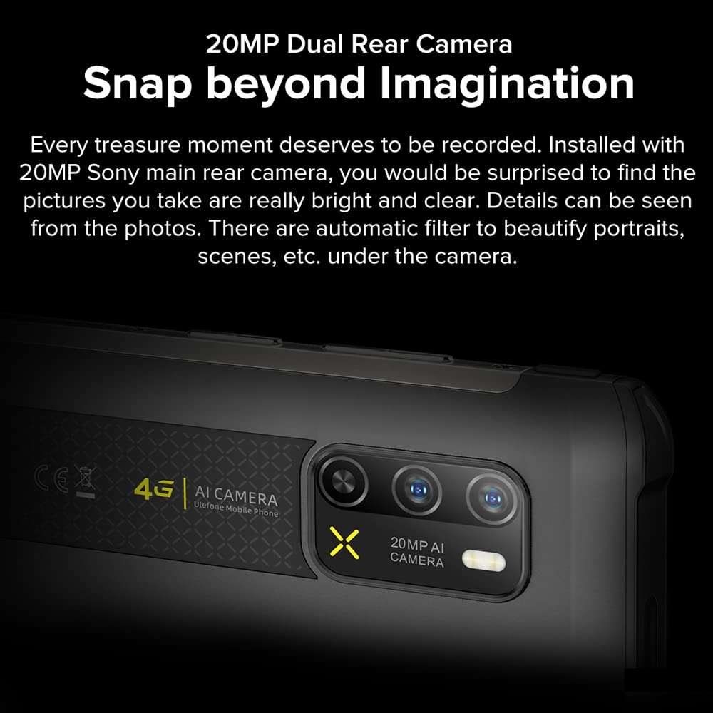 Ulefone Armor X10 Pro Rugged Smartphone Unlocked, Android 11 Octa-core 4GB + 64GB Waterproof Cell Phone, 5.5" HD+ Screen 4800mAh Battery 4G Unlocked Rugged Cell Phone 4