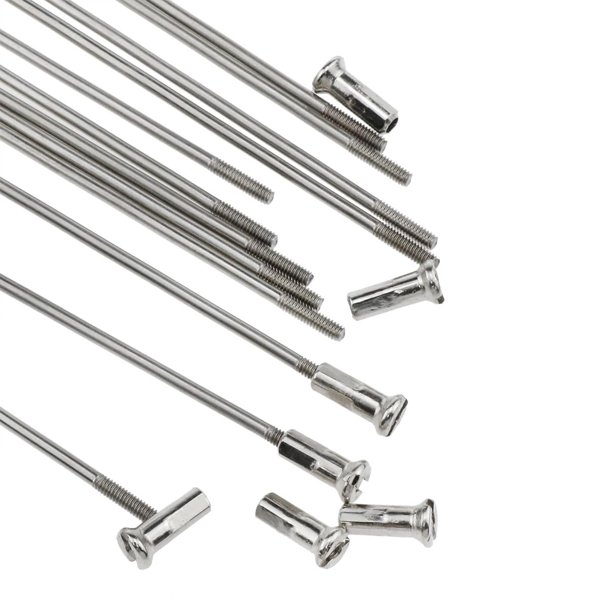 AYLIFU 12 PCS 14G Bicycle Stainless Steel Spoke 260mm Mountain Bike/Road Bike Spoke Belt 12mm Spoke Cap for Most Bikes Silver 4