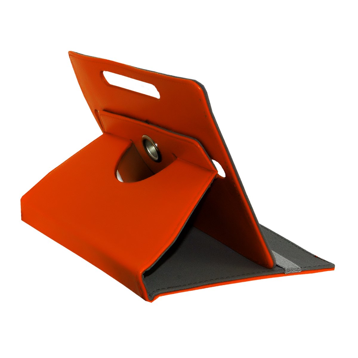 Acm Rotating Leather Flip Case Compatible with Intex Ibuddy 7dd01 Tablet Cover Stand Orange 6