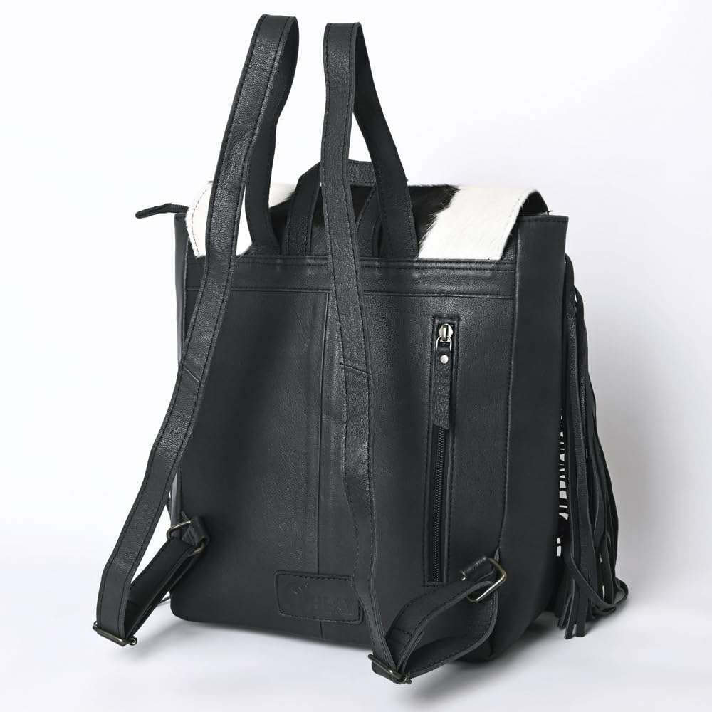 OHLAY Backpack Hand Tooled Upcycled Canvas Hair-On Genuine Leather Women Bag Western Handbag Purse | Womens Western Handbags | Leather Belt Bag for Women | Womens Handbags Summer 6