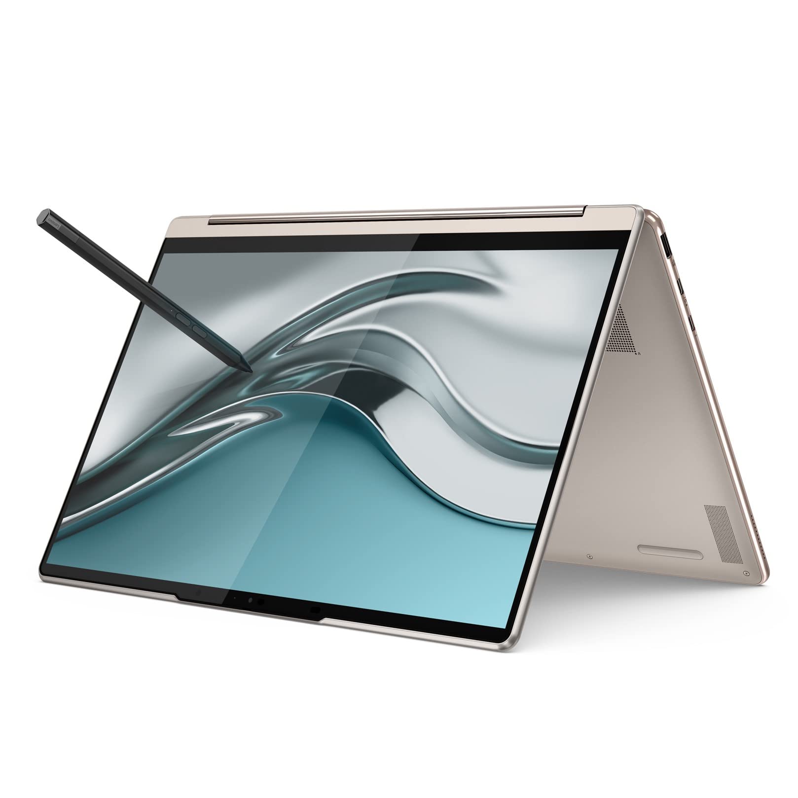 Lenovo Yoga 9 13th Gen Intel Evo i7 1360P 14"(35.56cm) 4K OLED 2-in-1 400Nits Laptop (16GB/1TB SSD/Win 11/Office 2021/Backlit KB/Pen 2.0/1Yr Warranty/Alexa/3 Month Game Pass/Oatmeal/1.4Kg) 83B1004XIN 1