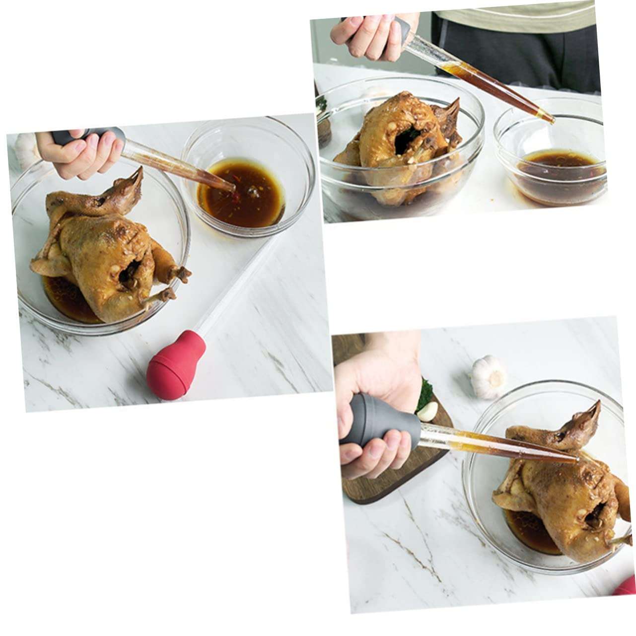 HOLIDYOYO 30ml Kitchen Cream Seasoning Baking Oil Dropper Turkey Baster for Seasoning Tubes Kitchen Gadget 6