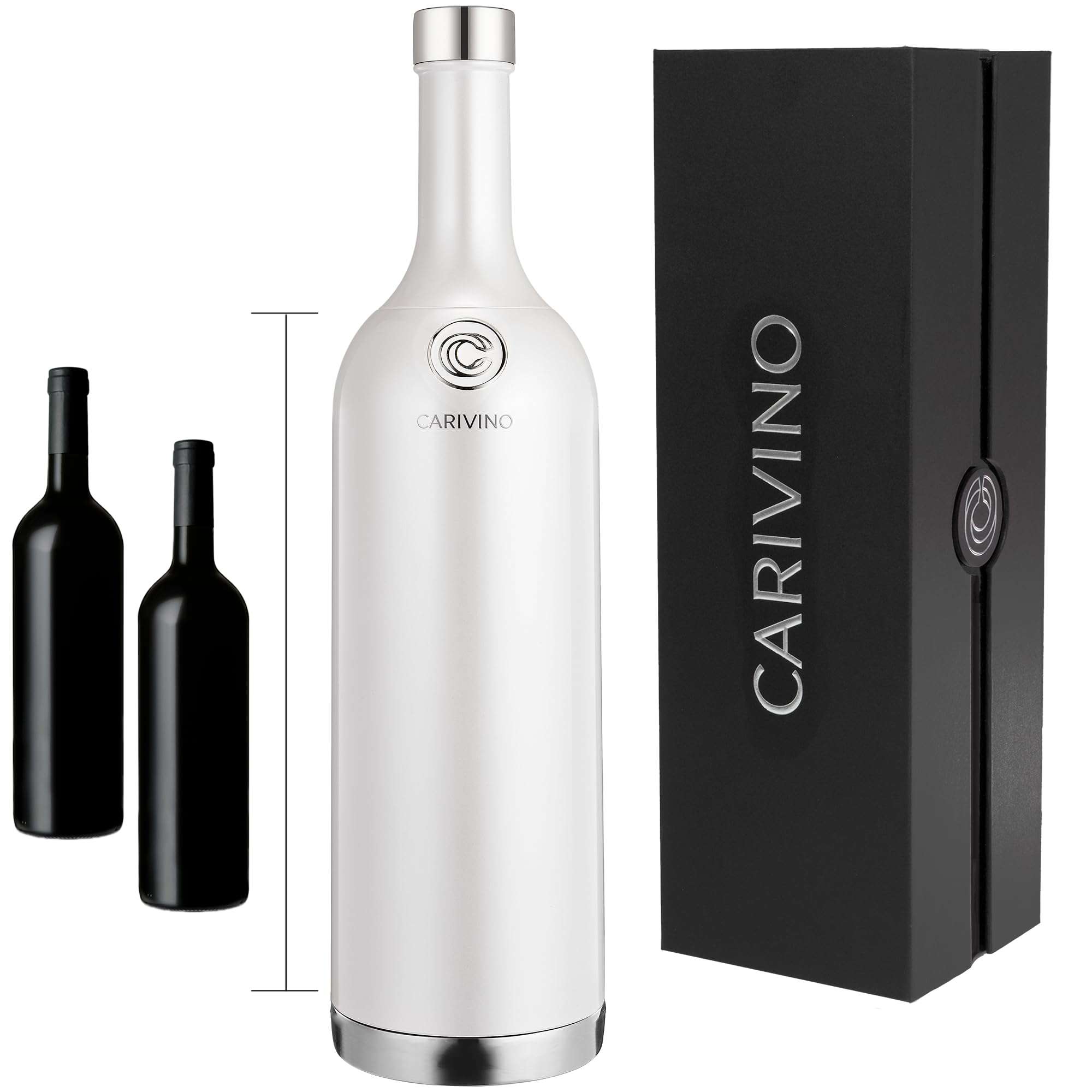 1.5L Travel Wine Flask Holds 2 Bottles of Wine with Wine Aerator, Ceramic Interior Vacuum Insulated Wine Bottle Cooler Gift (Akoya Pearl White) 1