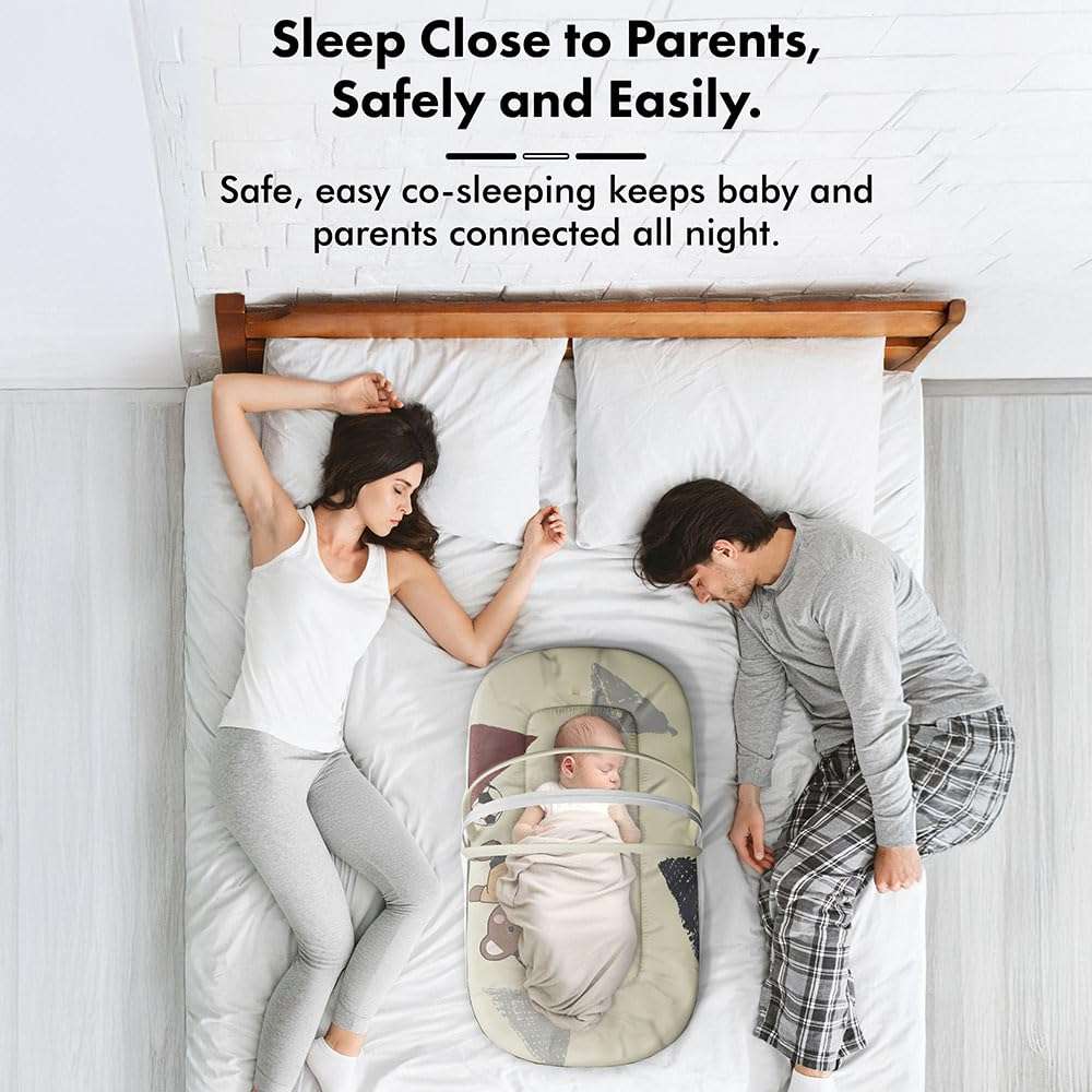 StarAndDaisy 3 in 1 Baby Mosquito net for Sleeping - Newborn, Infant Mosquito net for Baby/Soft and Comfortable Bed for 0-12 Months/Washable Cotton Design -Teddy Print 4